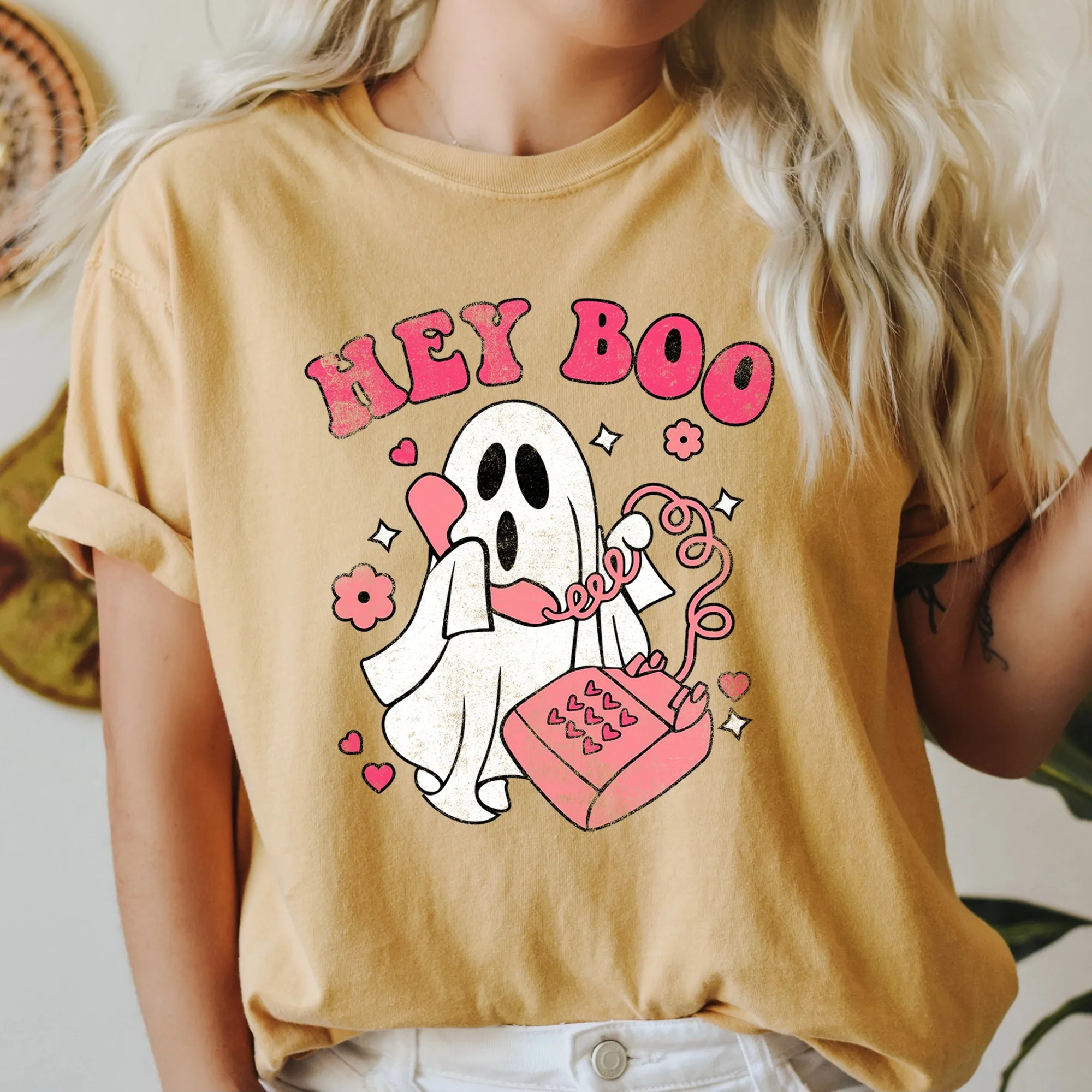 Hey Boo Retro Halloween Comfort Colors Tshirt sold by Refinery Number One product image thumbnail 4