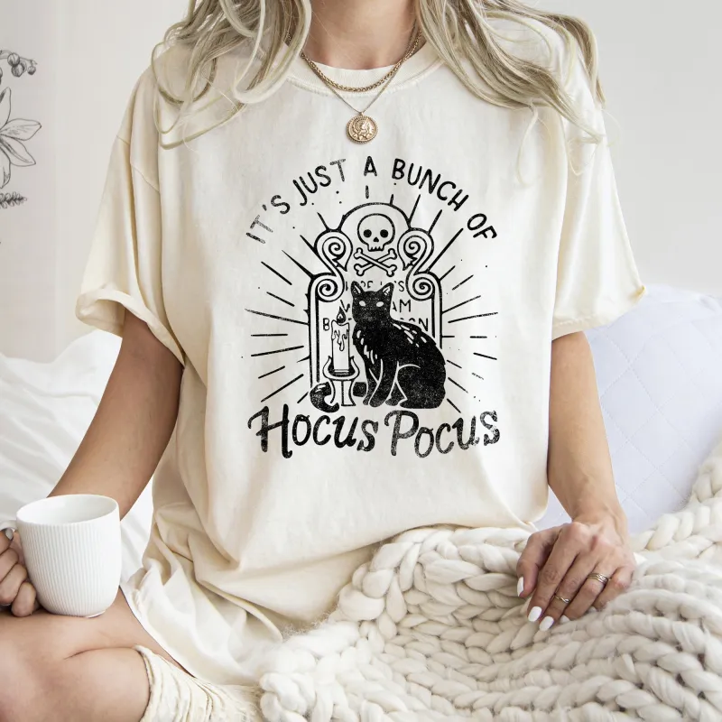 It's Just A Bunch Of Hocus Pocus Retro Halloween Comfort Colors Tshirt made by Refinery Number One