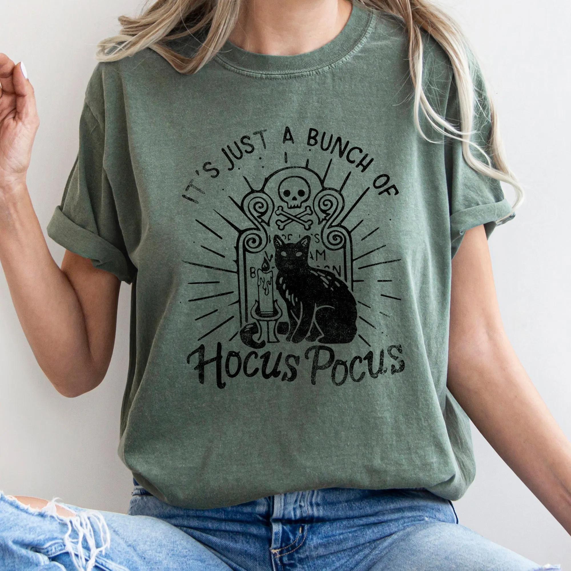 It's Just A Bunch Of Hocus Pocus Retro Halloween Comfort Colors Tshirt sold by Refinery Number One product image thumbnail 2