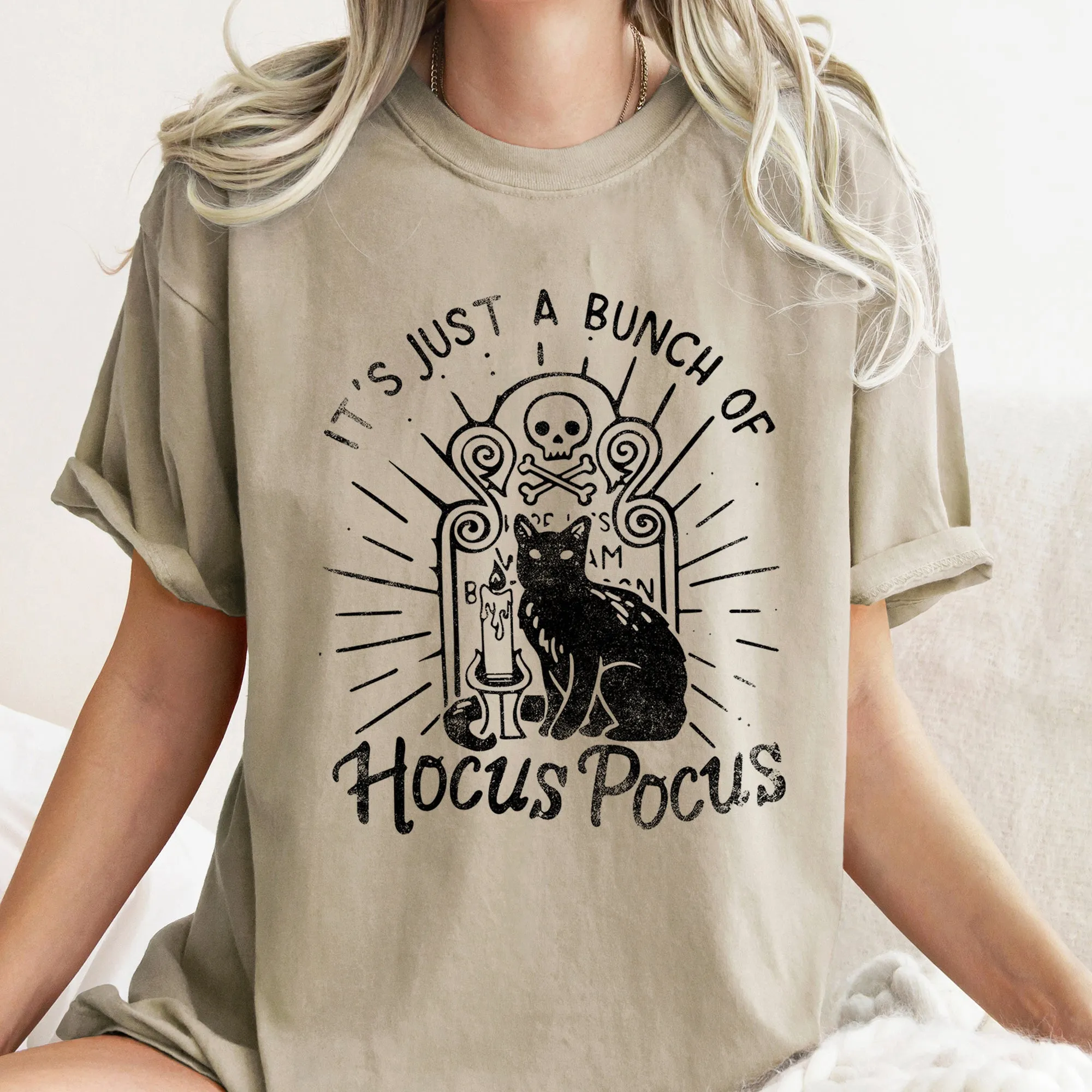It's Just A Bunch Of Hocus Pocus Retro Halloween Comfort Colors Tshirt sold by Refinery Number One product image thumbnail 5