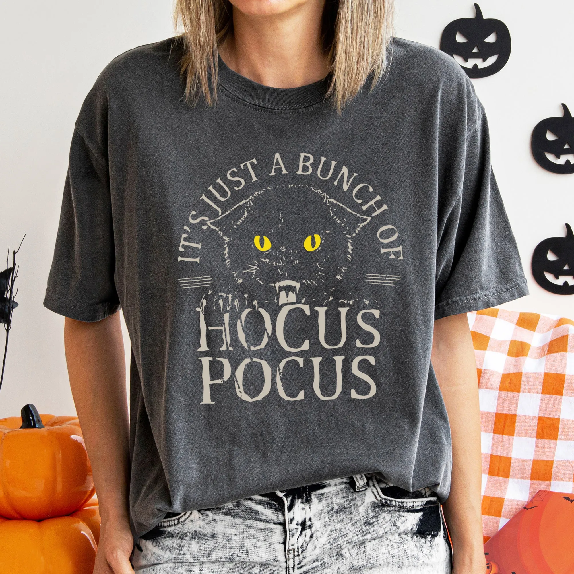 It's Just Bunch Of Hocus Pocus Retro Halloween Comfort Colors Tshirt sold by Refinery Number One product image thumbnail 3