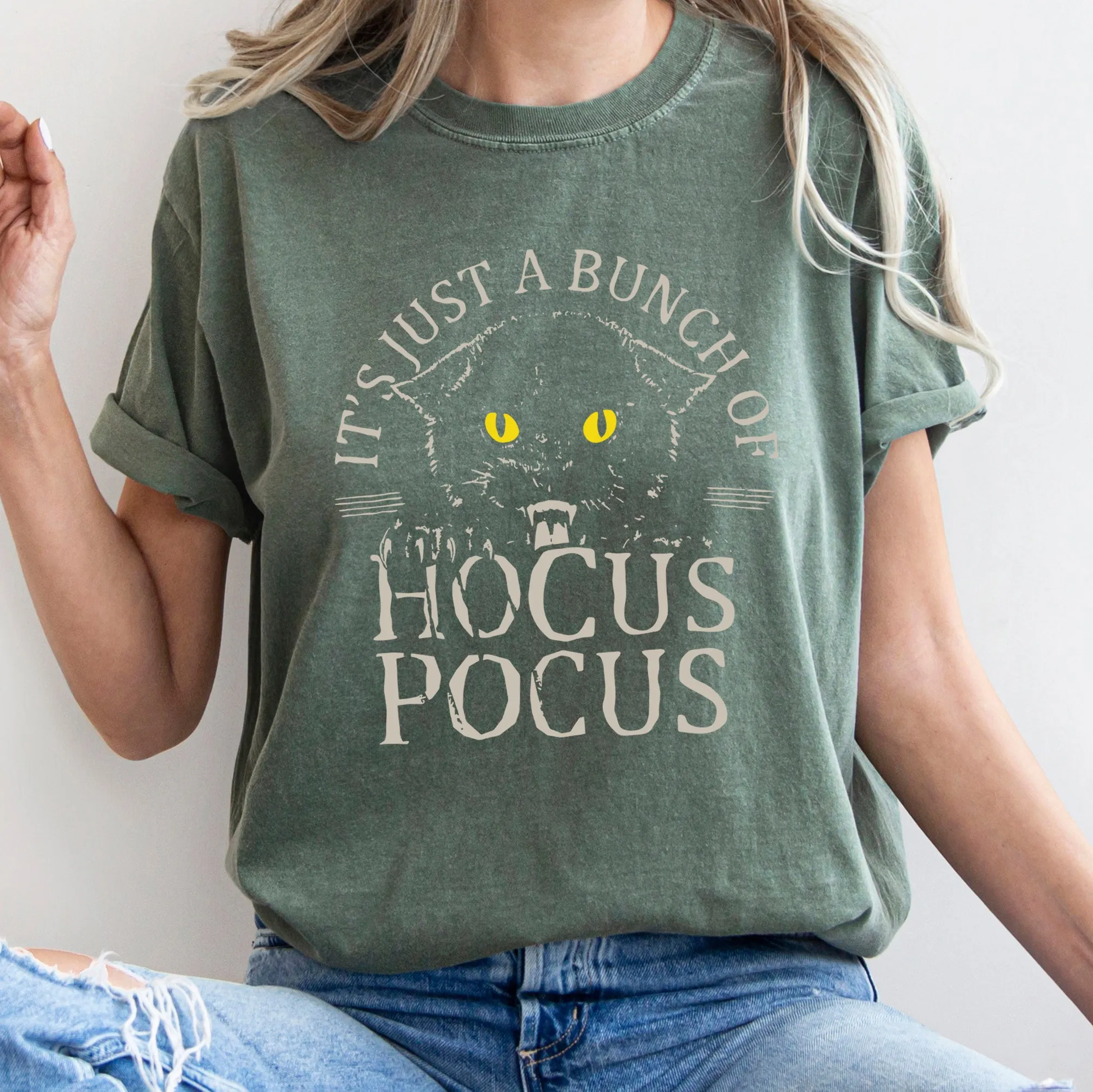 It's Just Bunch Of Hocus Pocus Retro Halloween Comfort Colors Tshirt sold by Refinery Number One product image thumbnail 2