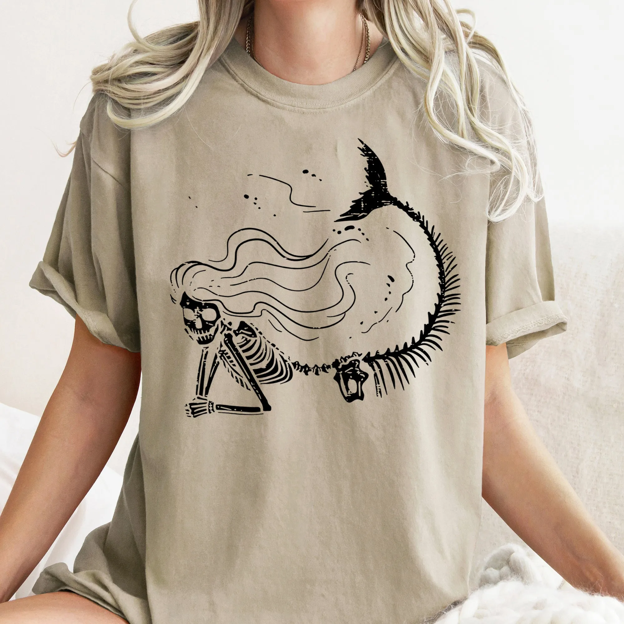 Mermaid Skeleton Retro Halloween Illustration Vintage Edition Comfort Colors Tee sold by Refinery Number One product image thumbnail 5