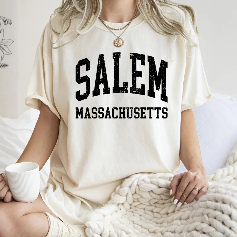 Salem Massachusetts Retro Halloween Comfort Colors Tshirt sold by Refinery Number One