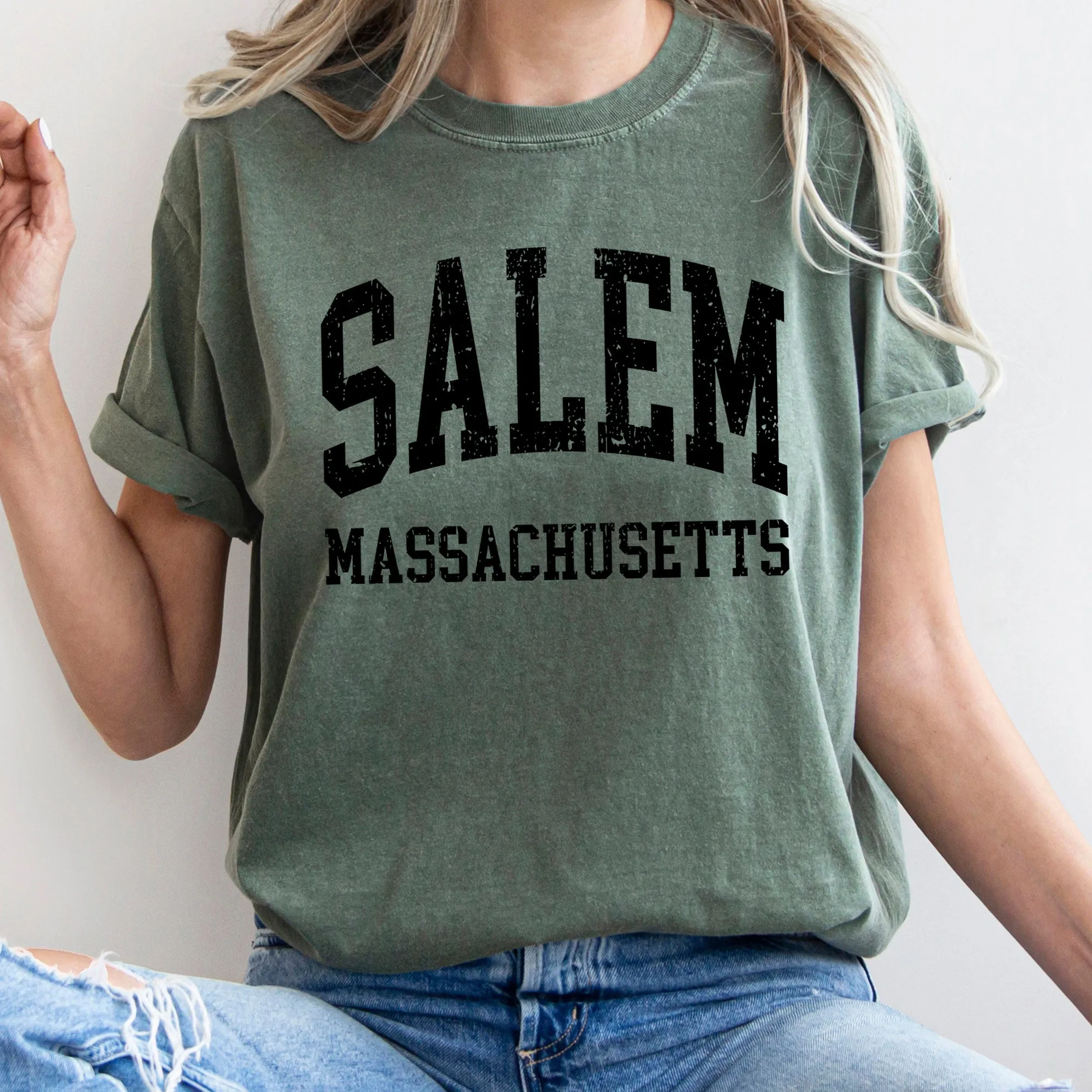 Salem Massachusetts Retro Halloween Comfort Colors Tshirt sold by Refinery Number One product image thumbnail 2