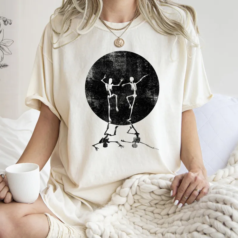Skeletons Dancing Moonlight Retro Halloween Comfort Colors Tshirt sold by Refinery Number One