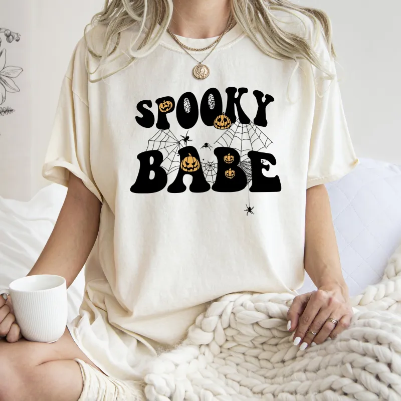Spooky Babe Retro Halloween Comfort Colors Tshirt sold by Refinery Number One