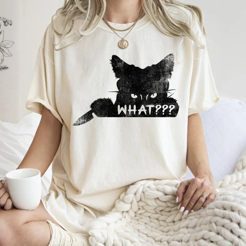 What? Cat And Knife Retro Halloween Comfort Colors Tshirt sold by Refinery Number One