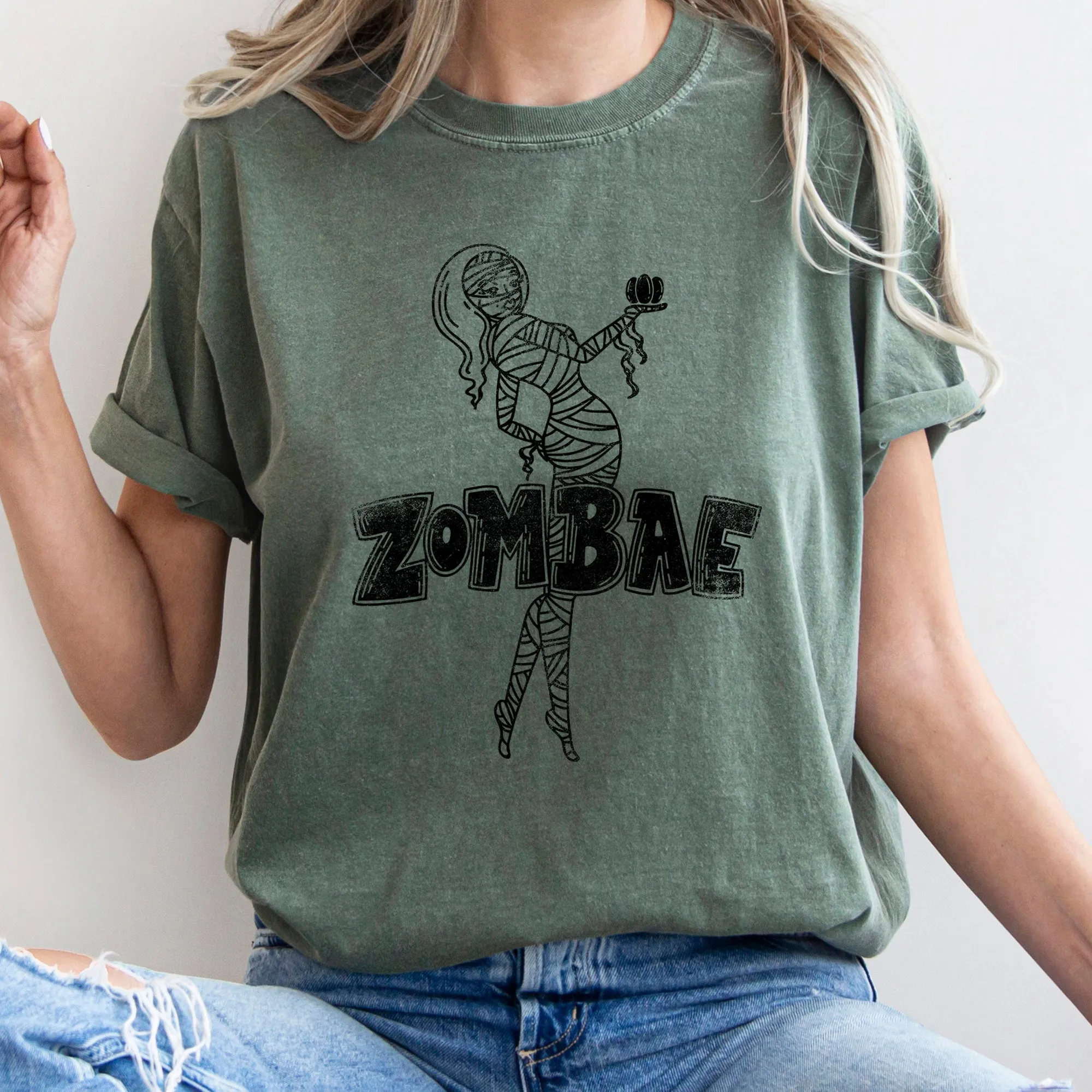 Zombae Funny Retro Halloween Comfort Colors Tshirt sold by Refinery Number One product image thumbnail 2