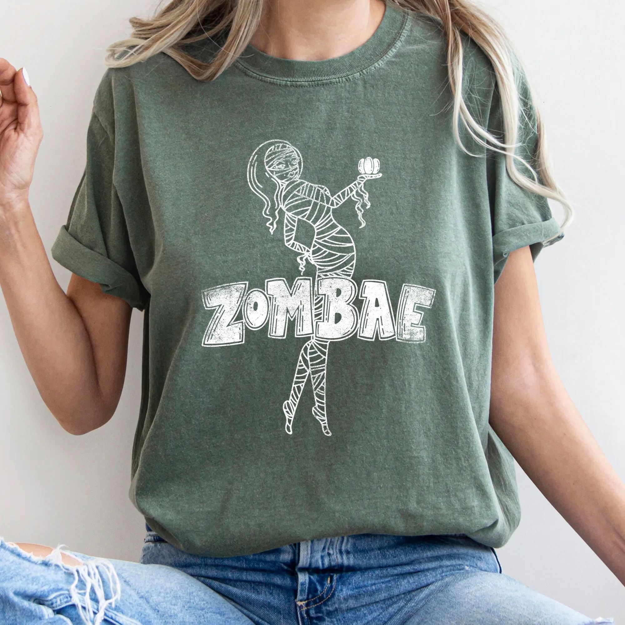 Zombae Funny Retro Halloween Comfort Colors Tshirt sold by Refinery Number One product image thumbnail 2