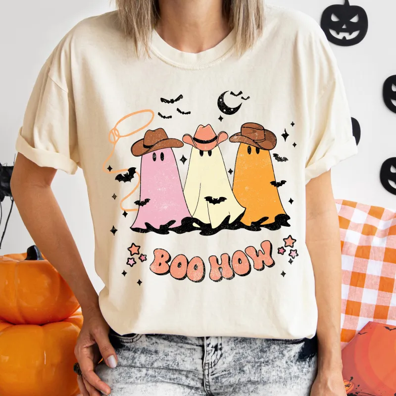 Boo How Ghosts Vintage Halloween Comfort Colors Tshirt sold by Refinery Number One