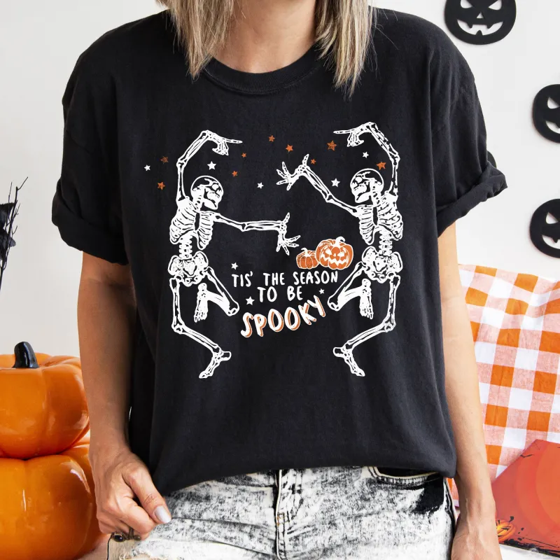 Tis The Season Dancing Skeletons Halloween Comfort Colors Tshirt sold by Refinery Number One
