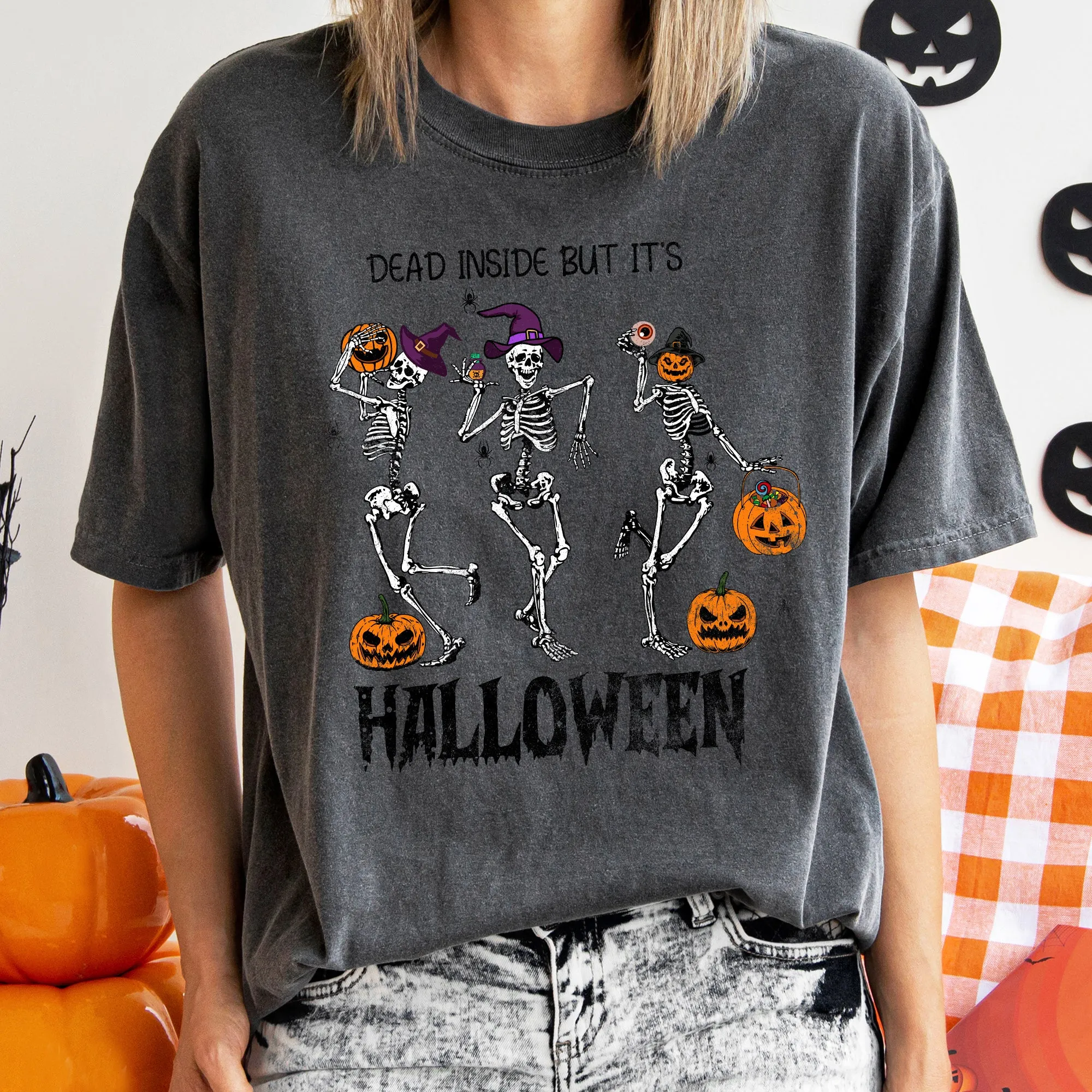 Dead Inside Vintage Halloween Comfort Colors Tshirt sold by Refinery Number One product image thumbnail 2