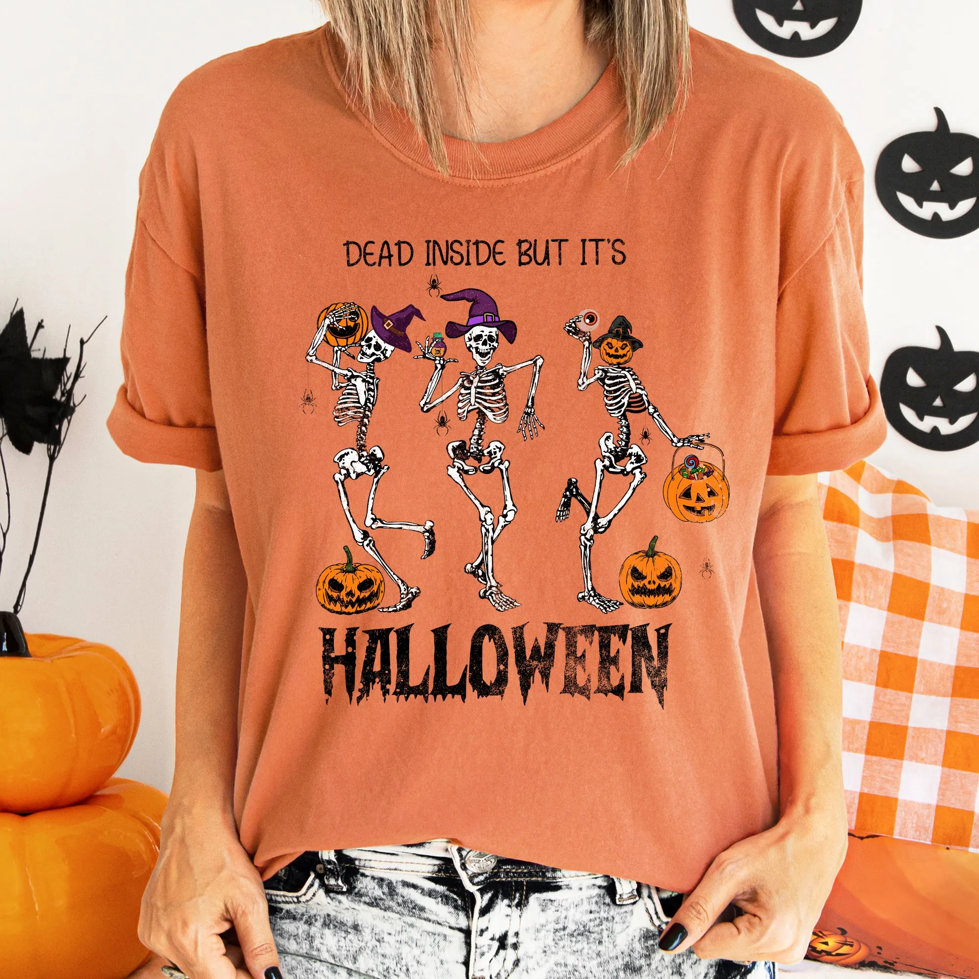 Dead Inside Vintage Halloween Comfort Colors Tshirt sold by Refinery Number One product image thumbnail 3