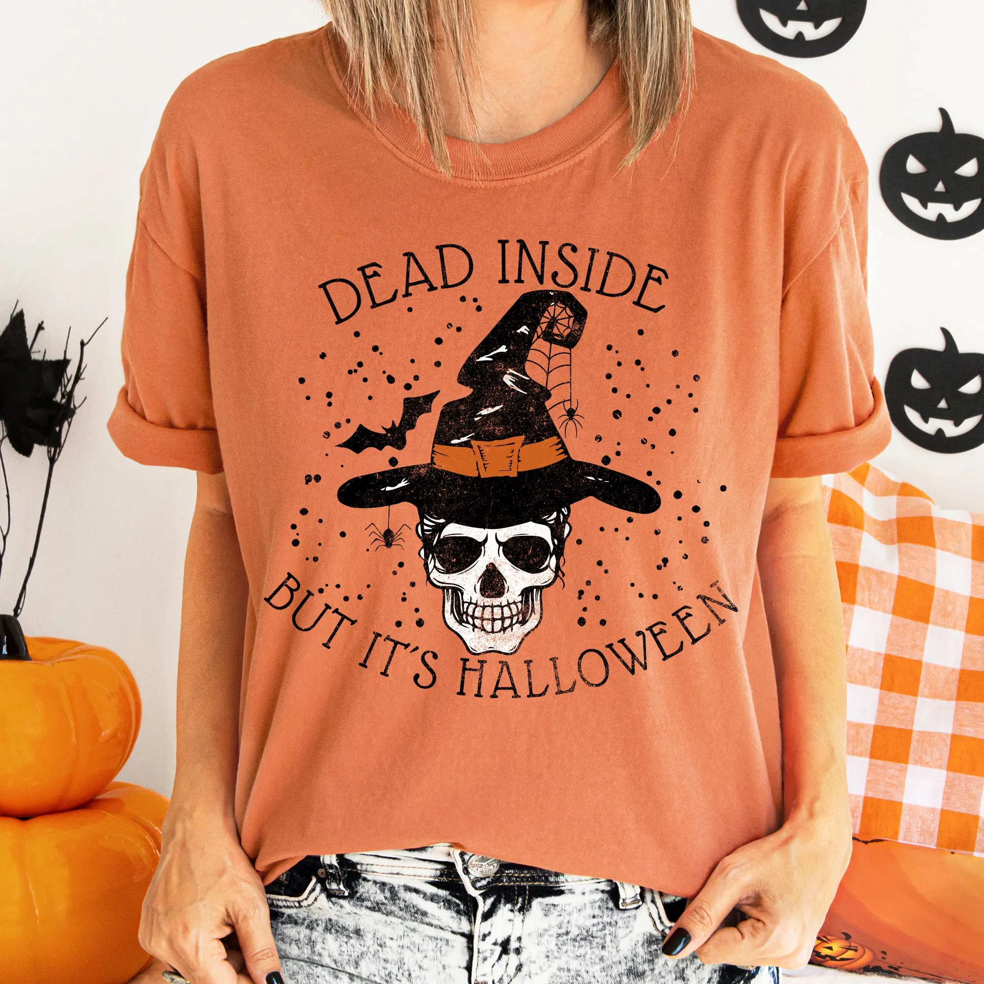 Dead Inside Skull Vintage Halloween Comfort Colors Tshirt sold by Refinery Number One product image thumbnail 3