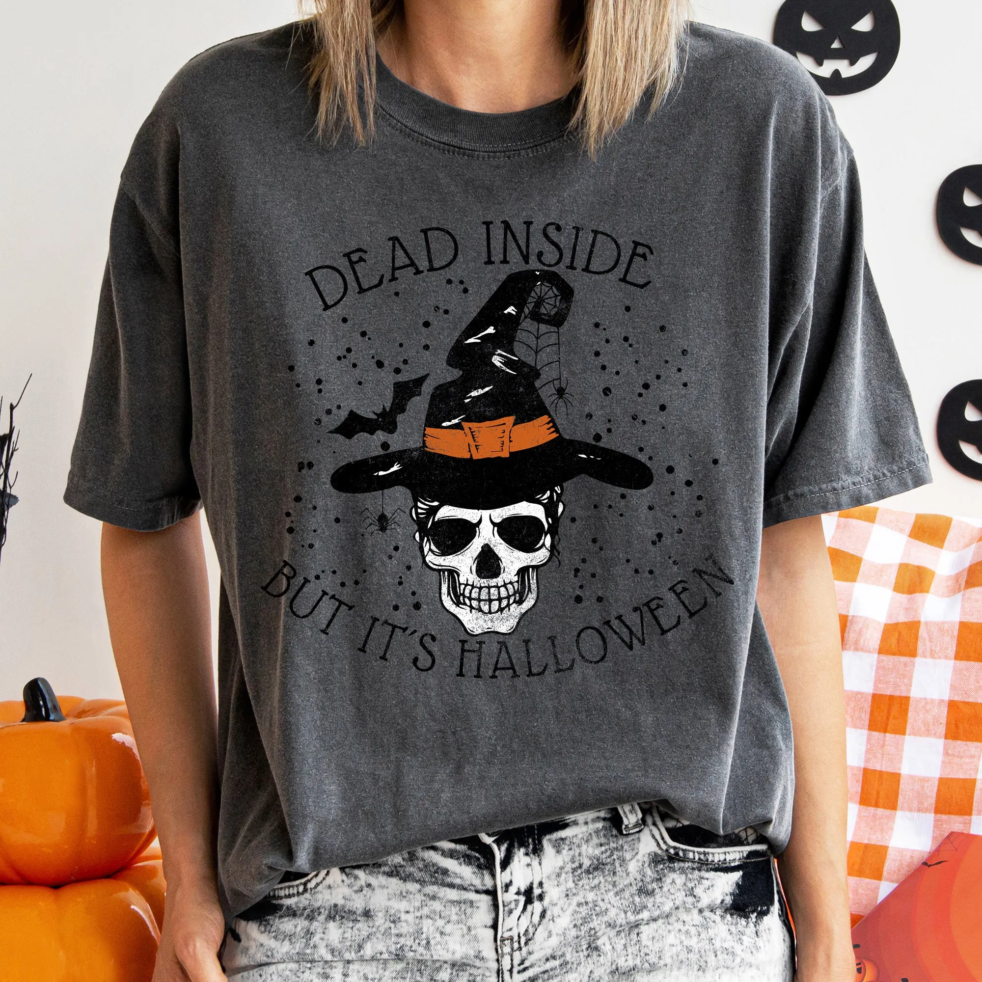 Dead Inside Skull Vintage Halloween Comfort Colors Tshirt sold by Refinery Number One product image thumbnail 2