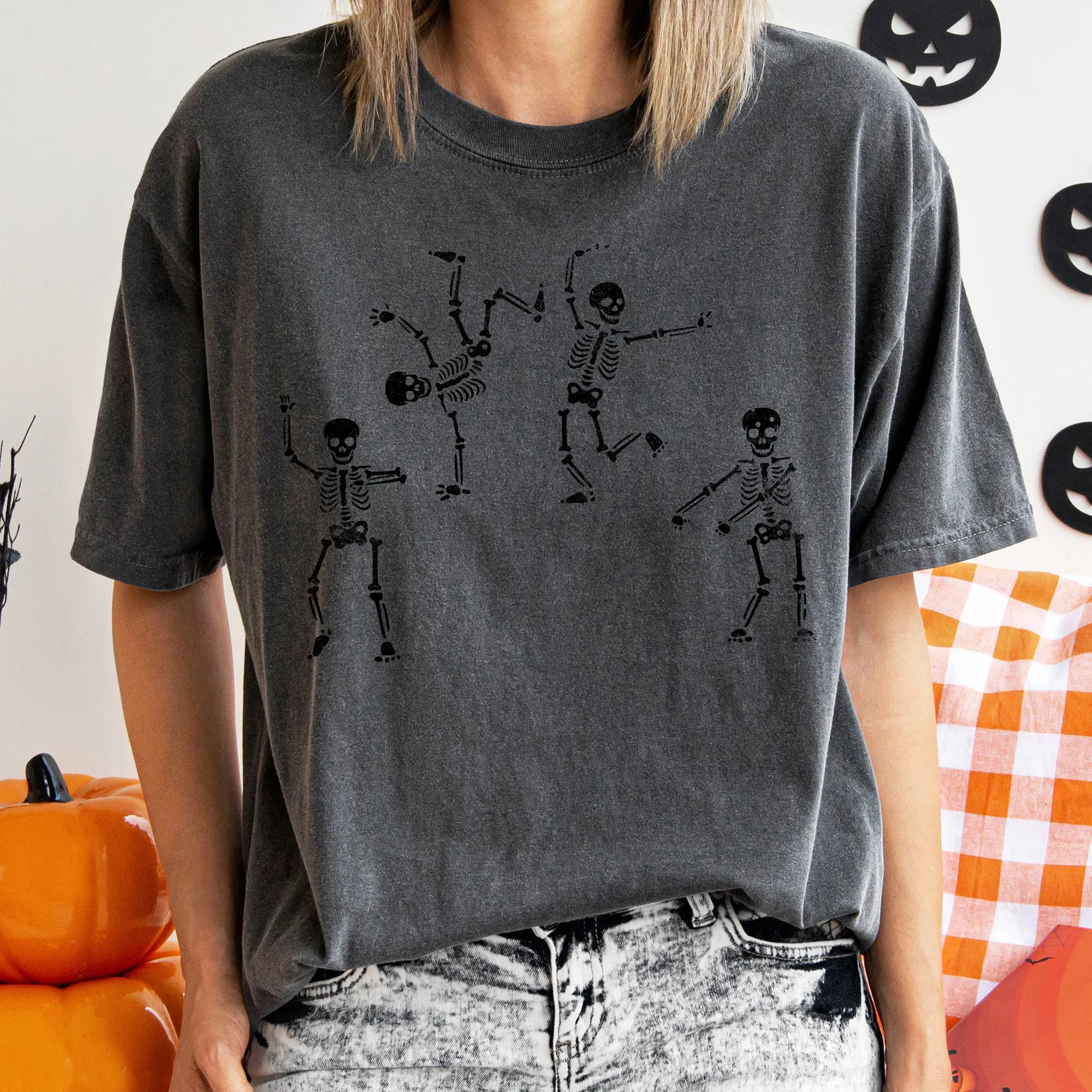Jumping Skeletons Vintage Halloween Comfort Colors Tshirt sold by Refinery Number One product image thumbnail 2