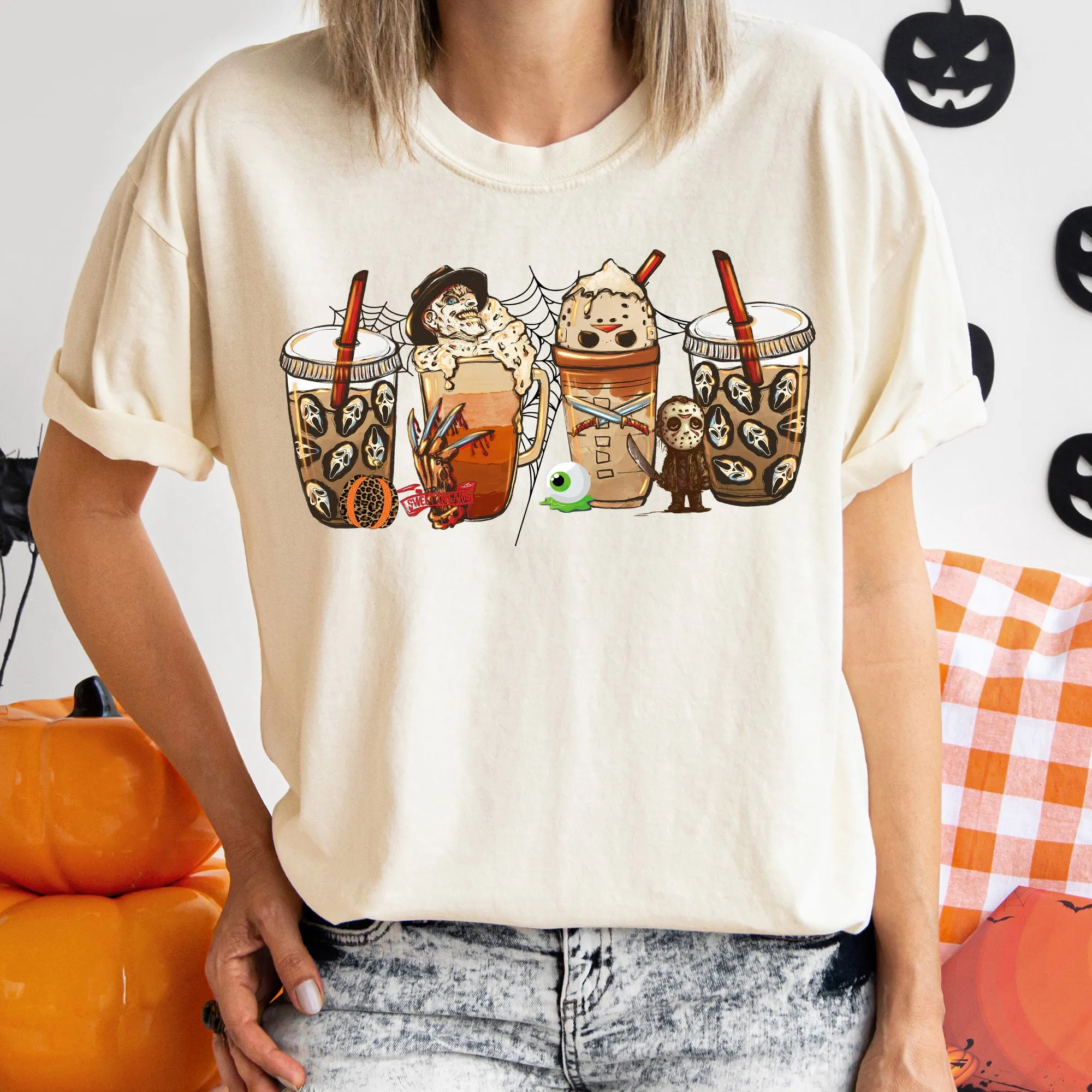 Skeleton Coffee Vintage Halloween Comfort Colors Tshirt sold by Refinery Number One product image thumbnail 2
