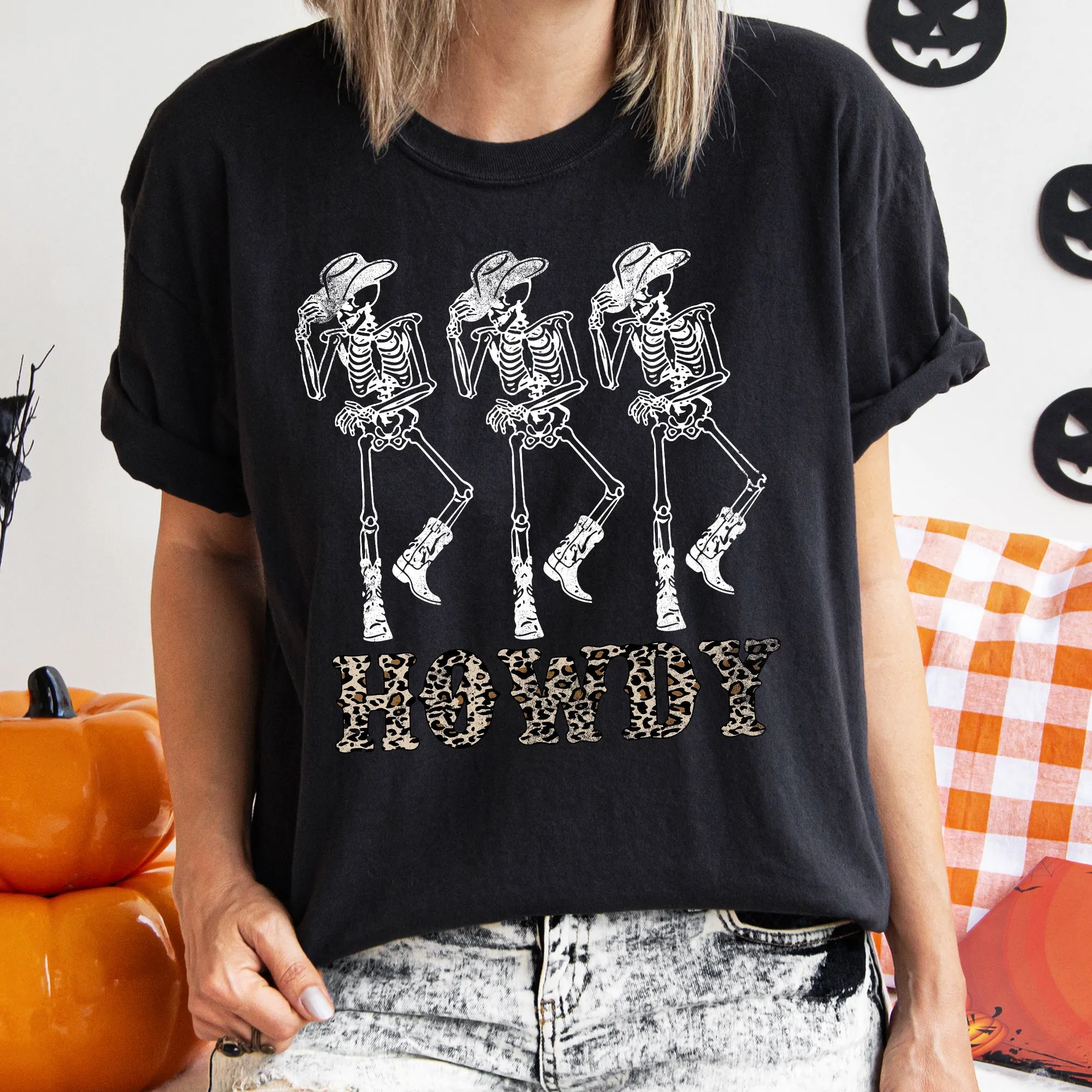 Howdy Leopard Retro Halloween Comfort Colors Tshirt sold by Refinery Number One product image thumbnail 2
