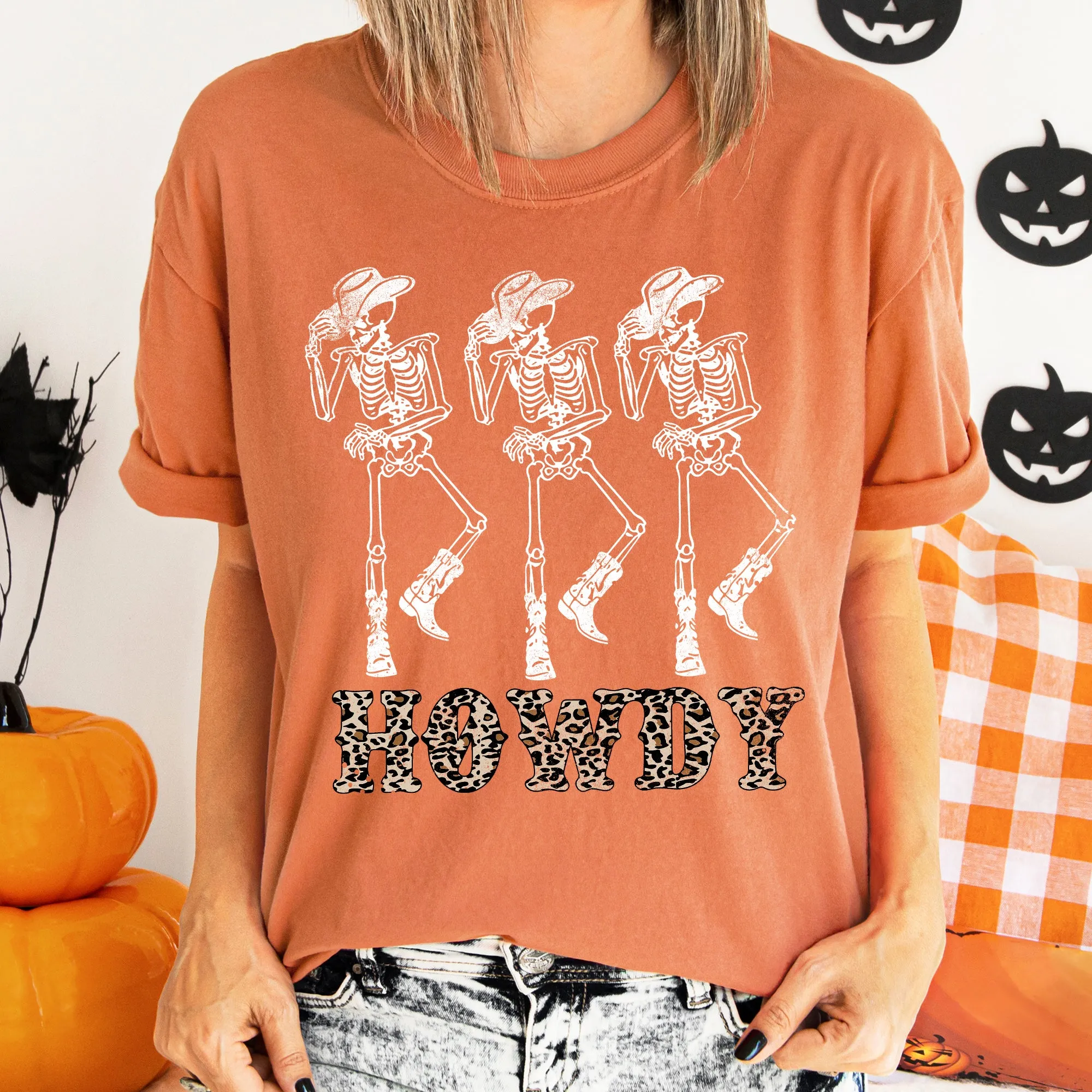 Howdy Leopard Retro Halloween Comfort Colors Tshirt sold by Refinery Number One product image thumbnail 3