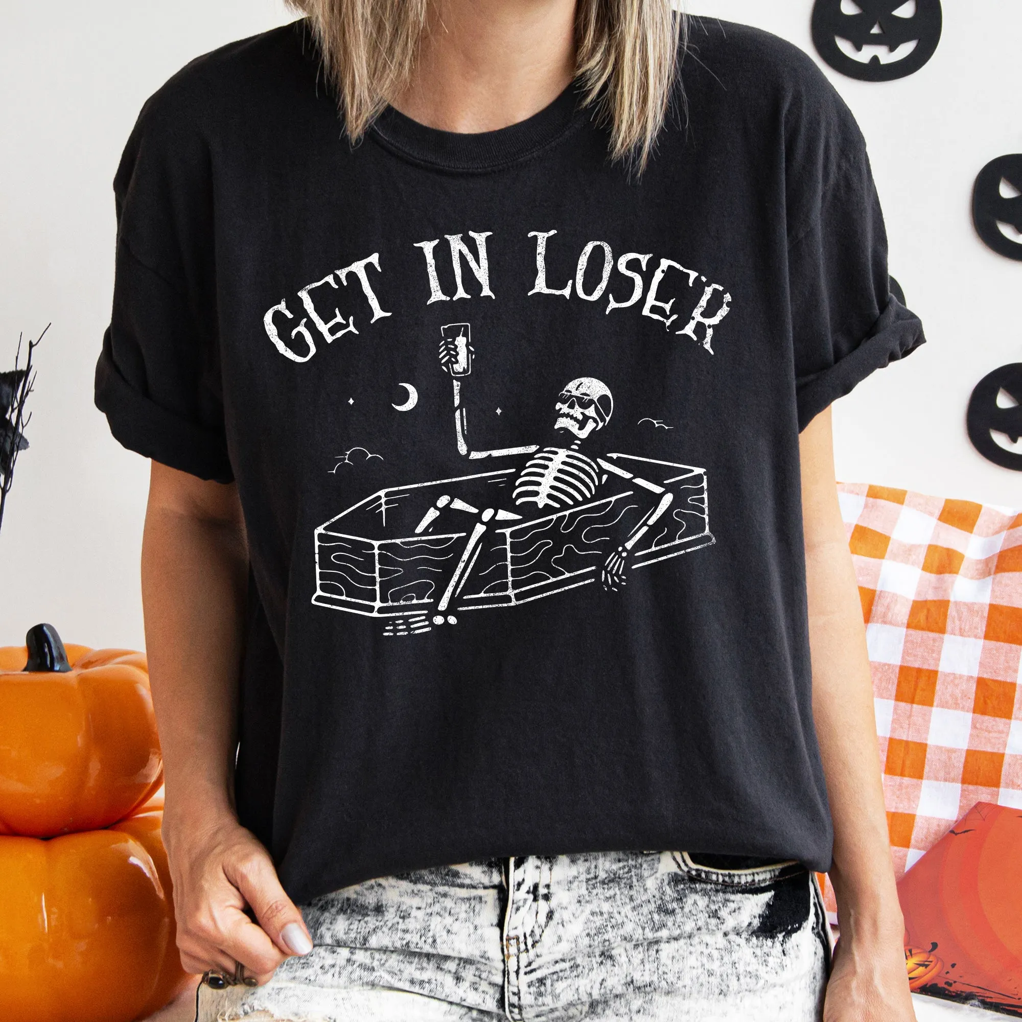 Get In Loser Retro Halloween Comfort Colors Tshirt sold by Refinery Number One product image thumbnail 2