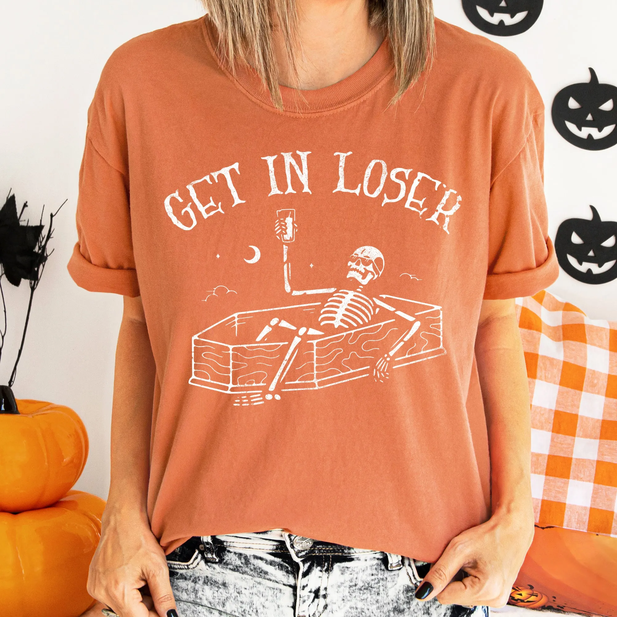 Get In Loser Retro Halloween Comfort Colors Tshirt sold by Refinery Number One product image thumbnail 3