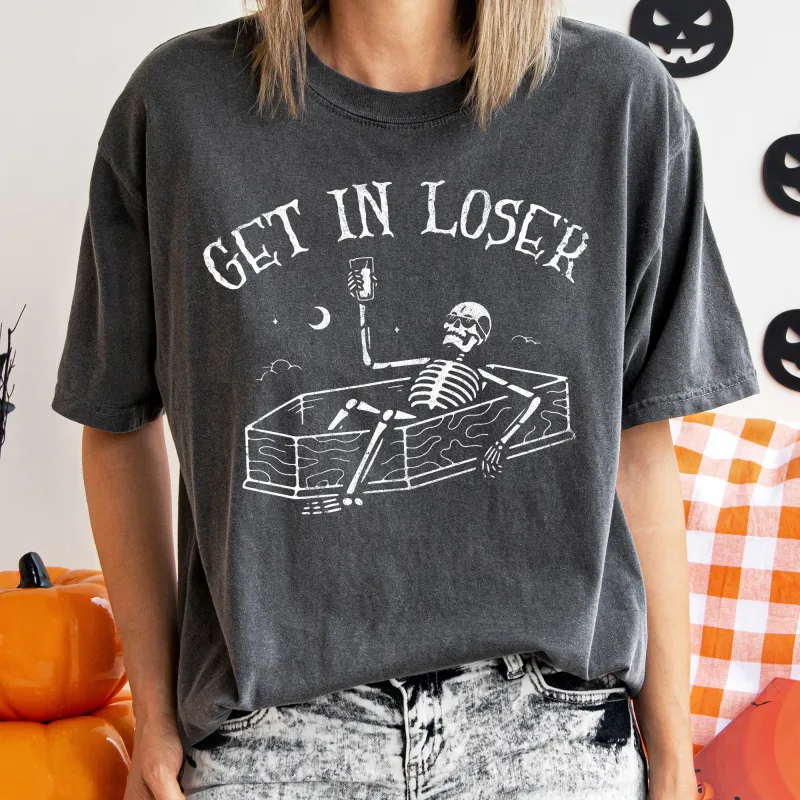Get In Loser Retro Halloween Comfort Colors Tshirt sold by Refinery Number One