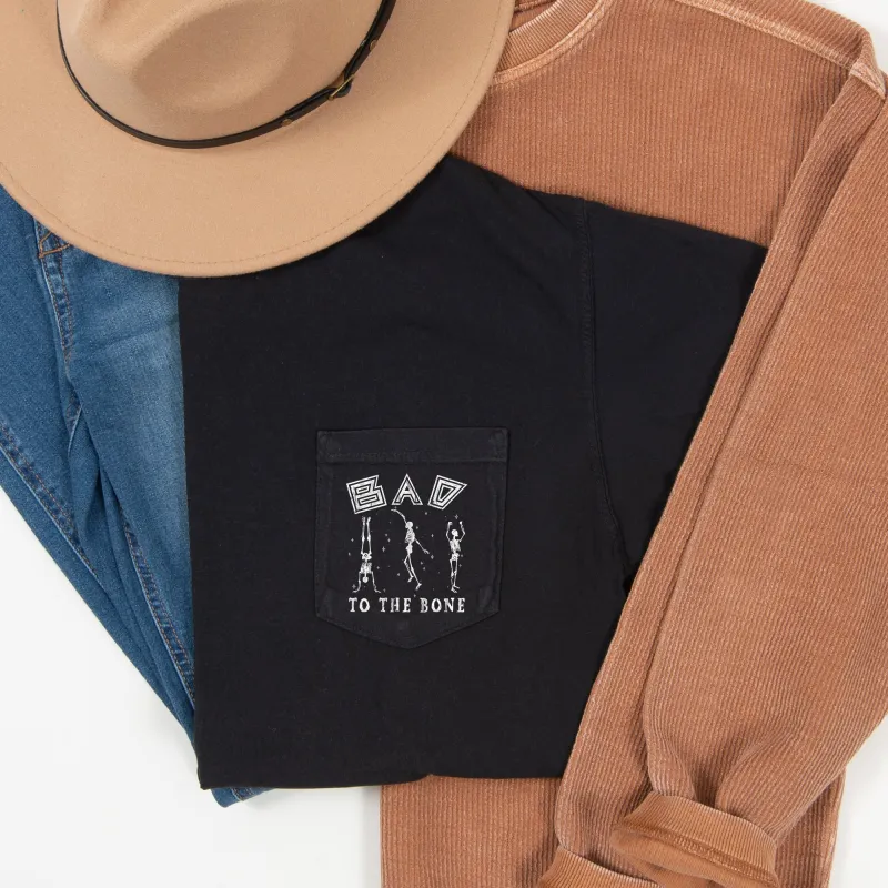 Bad To The Bone Halloween Pocket Comfort Colors Tshirt sold by Refinery Number One