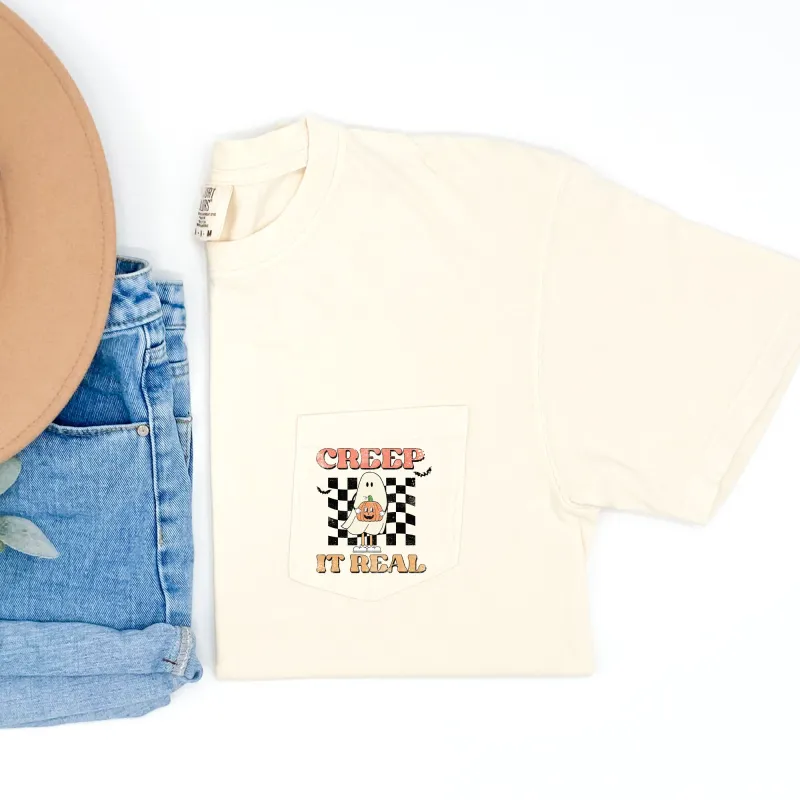 Creep It Real Checked Halloween Pocket Comfort Colors Tshirt sold by Refinery Number One