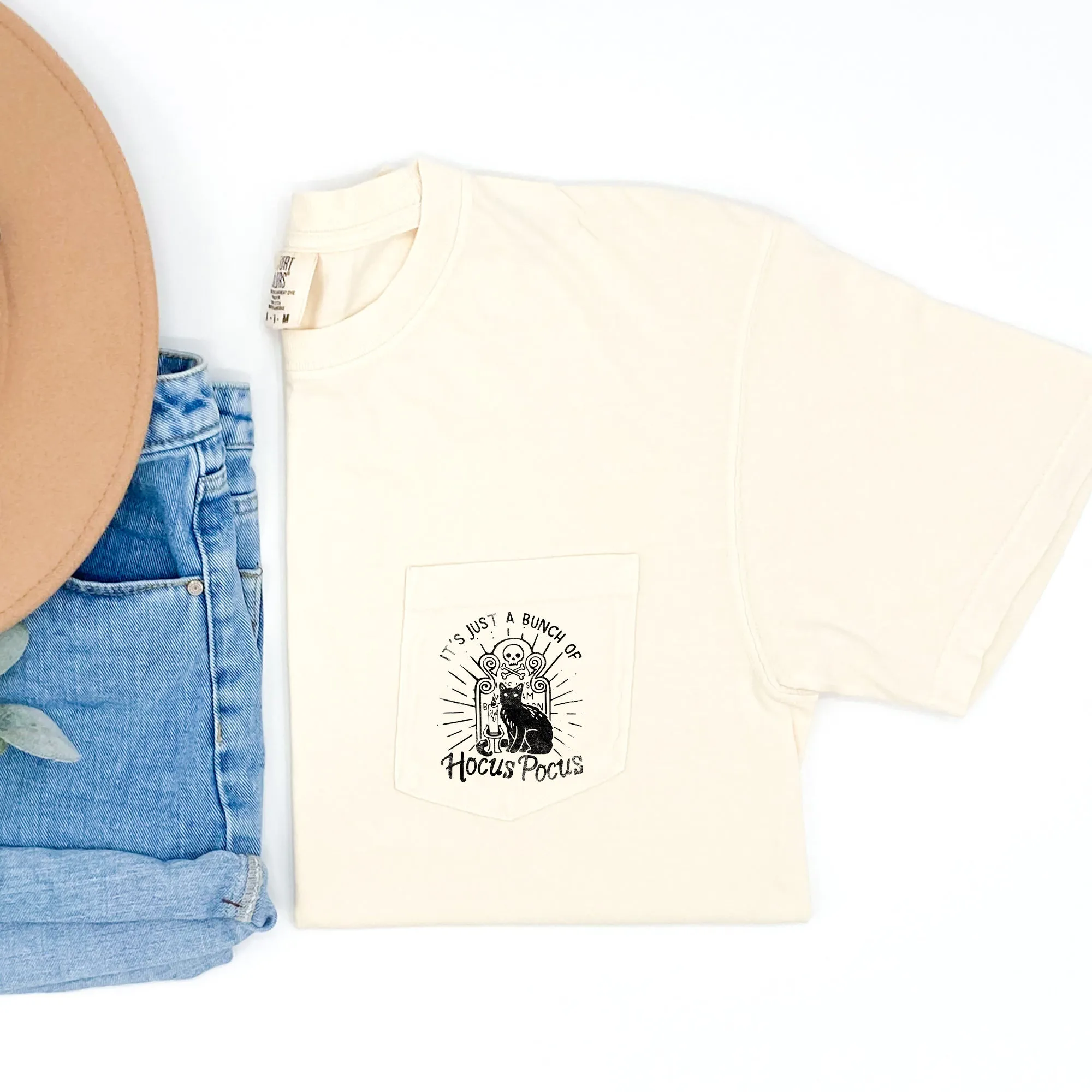 It's Just A Bunch Of Hocus Pocus Halloween Pocket Vintage Edition Comfort Colors Tee sold by Refinery Number One