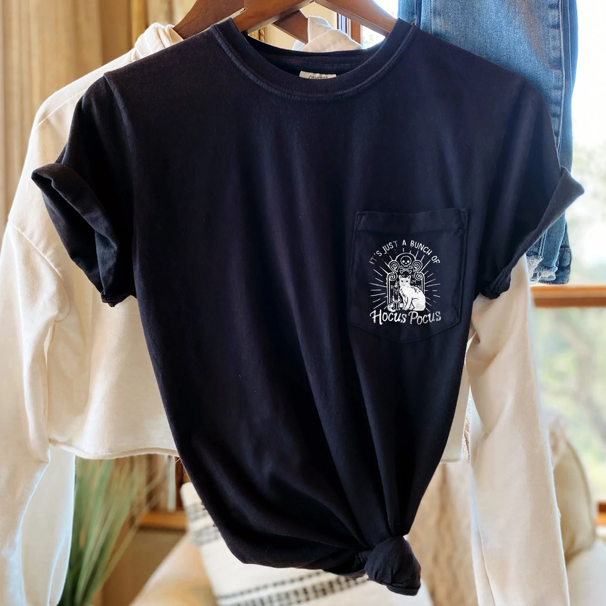 It's Just A Bunch Of Hocus Pocus Halloween Pocket Comfort Colors Tshirt sold by Refinery Number One product image thumbnail 3