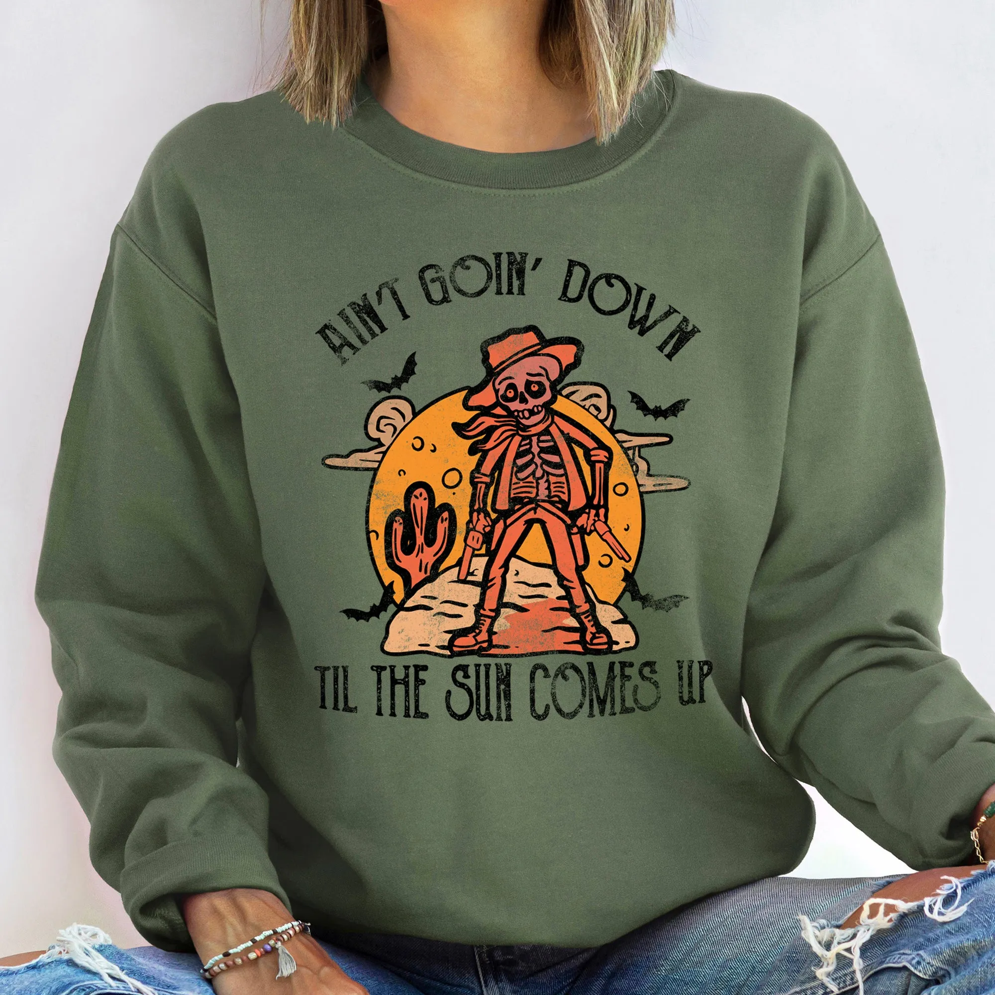 Aint Going Down Halloween Sweatshirt Comfortable And Stylish Apparel For The Season sold by Refinery Number One product image thumbnail 3