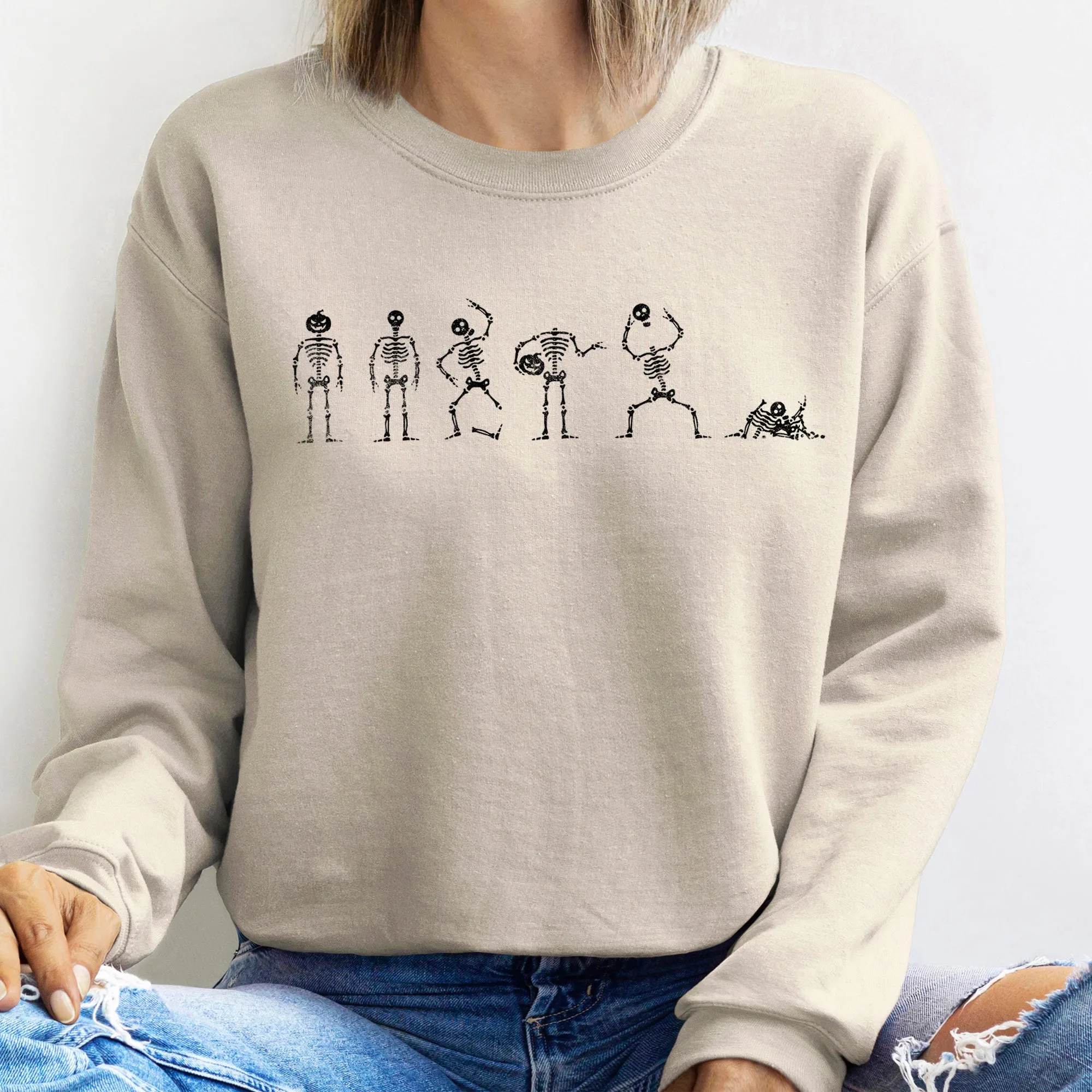 Skeleton Dance Halloween Sweatshirt sold by Refinery Number One product image thumbnail 4