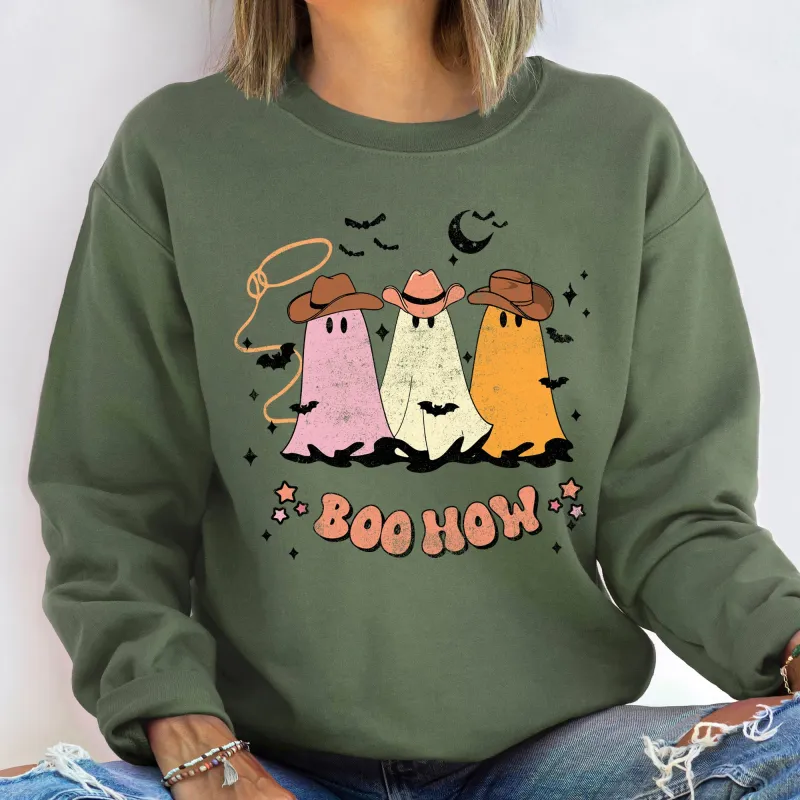 Boo How Ghosts Halloween Sweatshirt sold by Refinery Number One