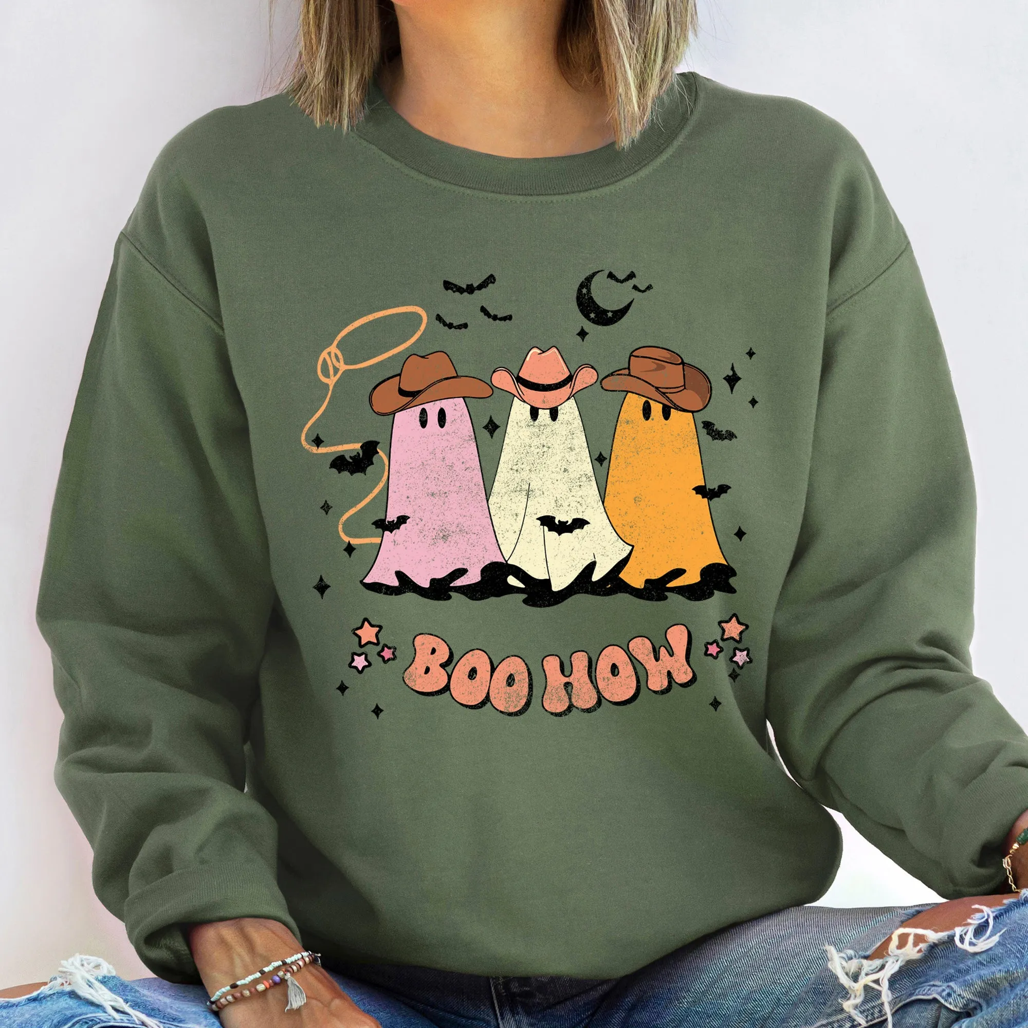 Boo How Ghosts Halloween Sweatshirt sold by Refinery Number One