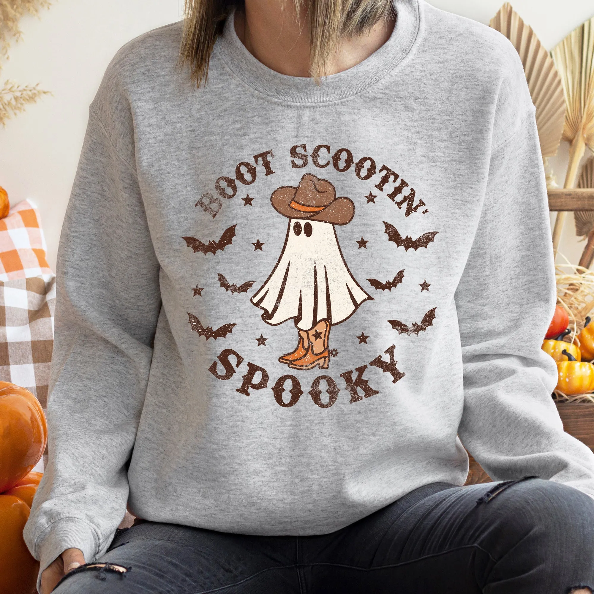 Boot Scooting Spooky Halloween Sweatshirt sold by Refinery Number One product image thumbnail 2