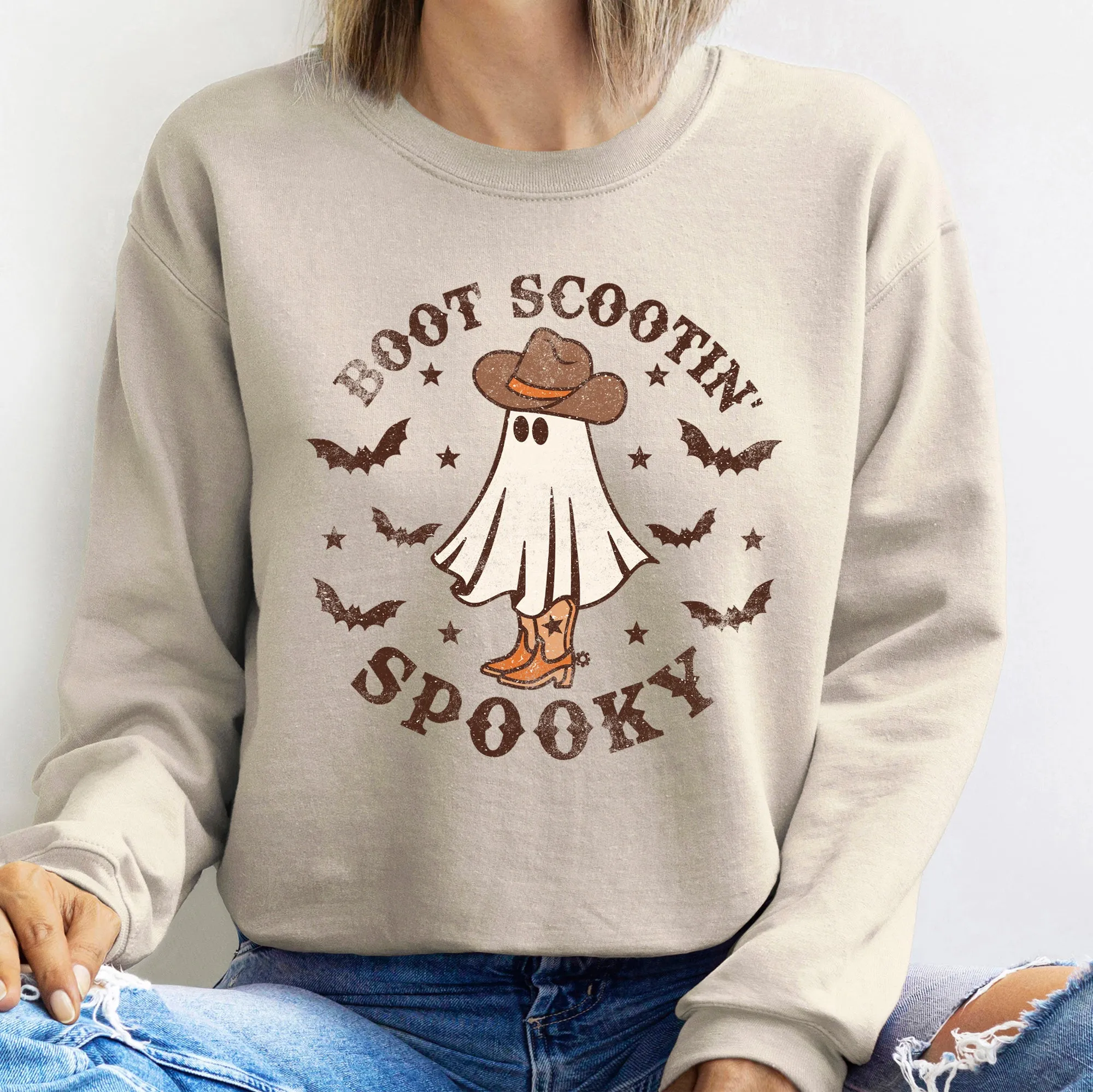 Boot Scooting Spooky Halloween Sweatshirt sold by Refinery Number One product image thumbnail 3