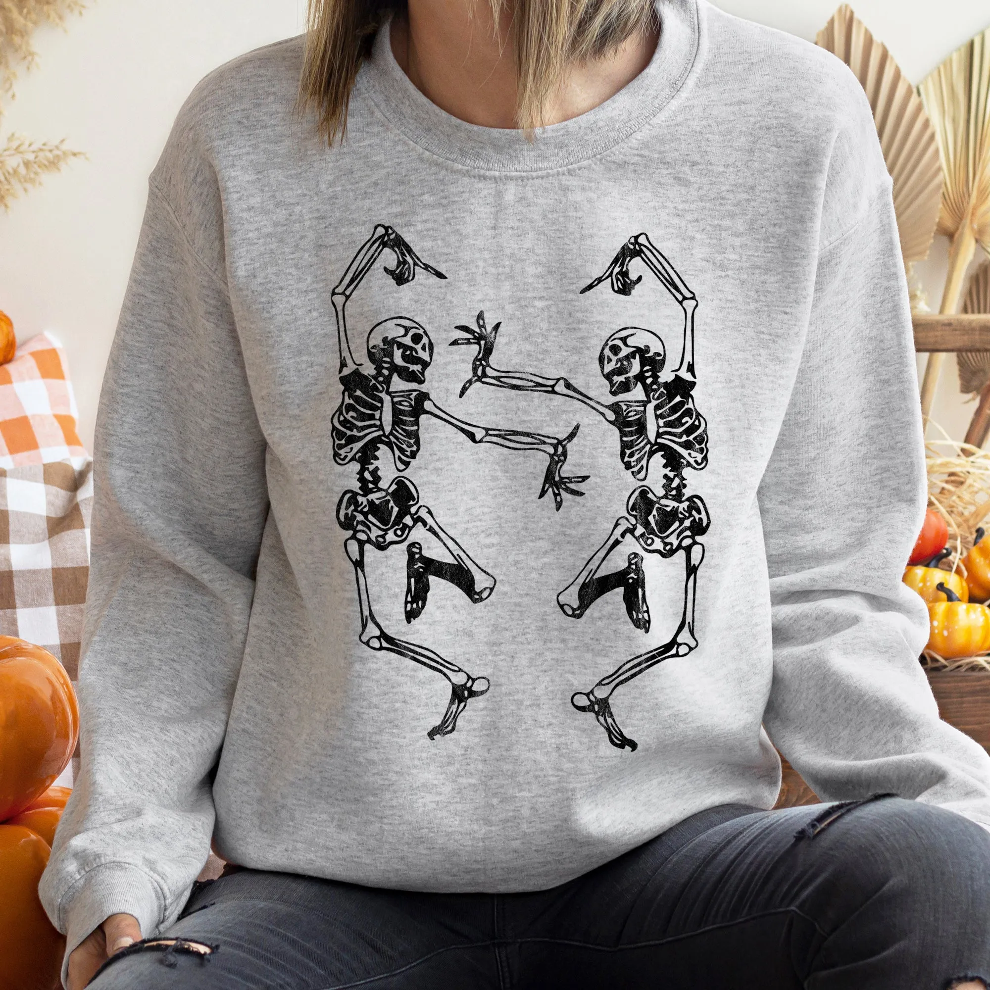 Dancing Skeletons Halloween Sweatshirt sold by Refinery Number One product image thumbnail 2