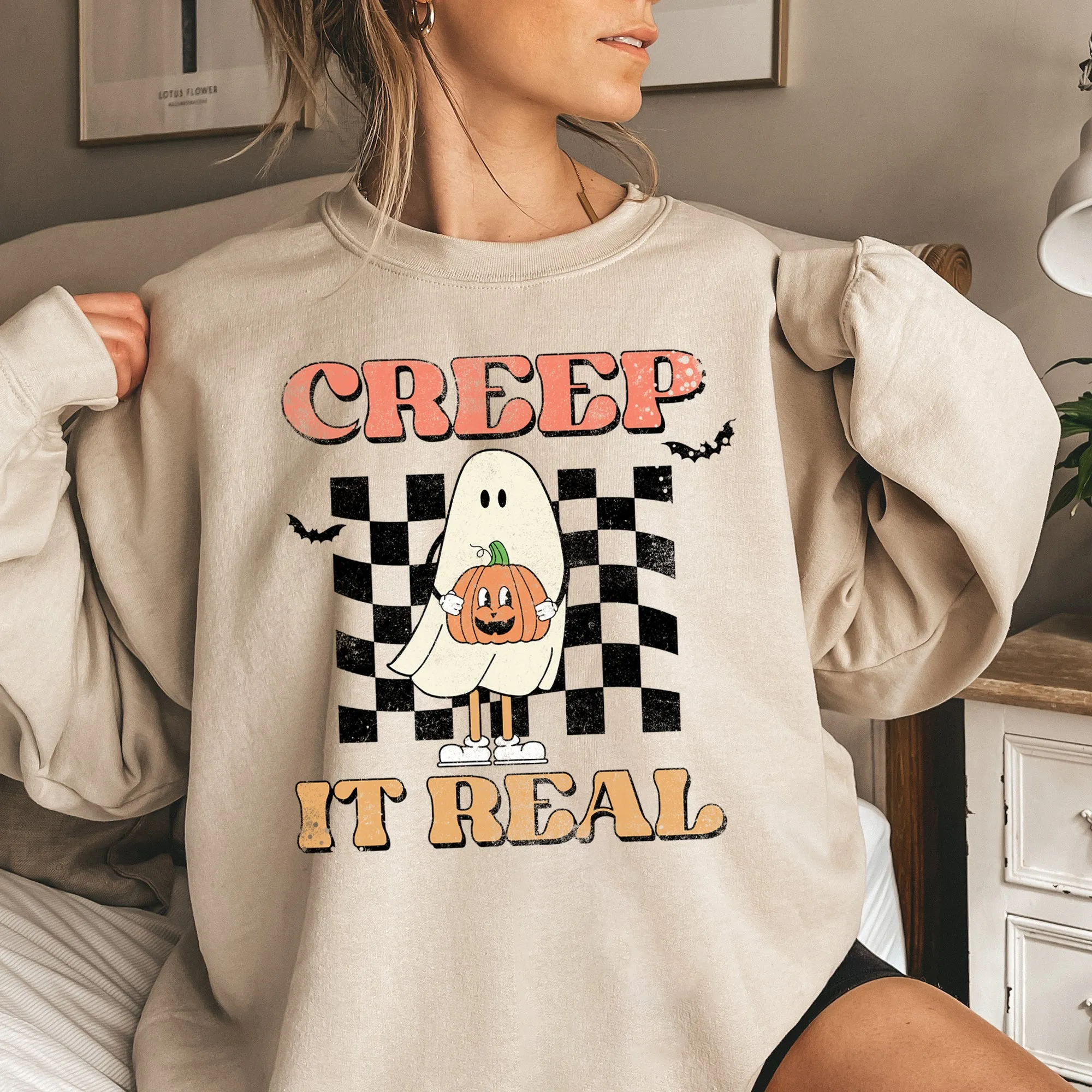 Creep It Real Vintage Halloween Sweatshirt sold by Refinery Number One