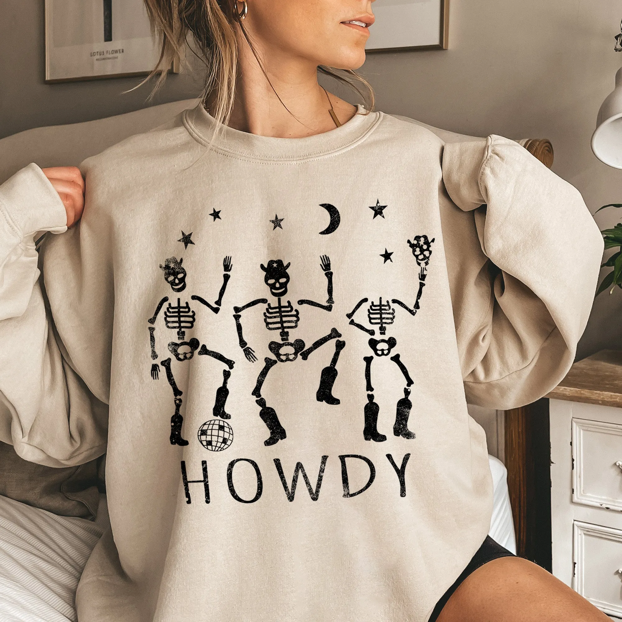 Howdy Skeletons Halloween Sweatshirt sold by Refinery Number One