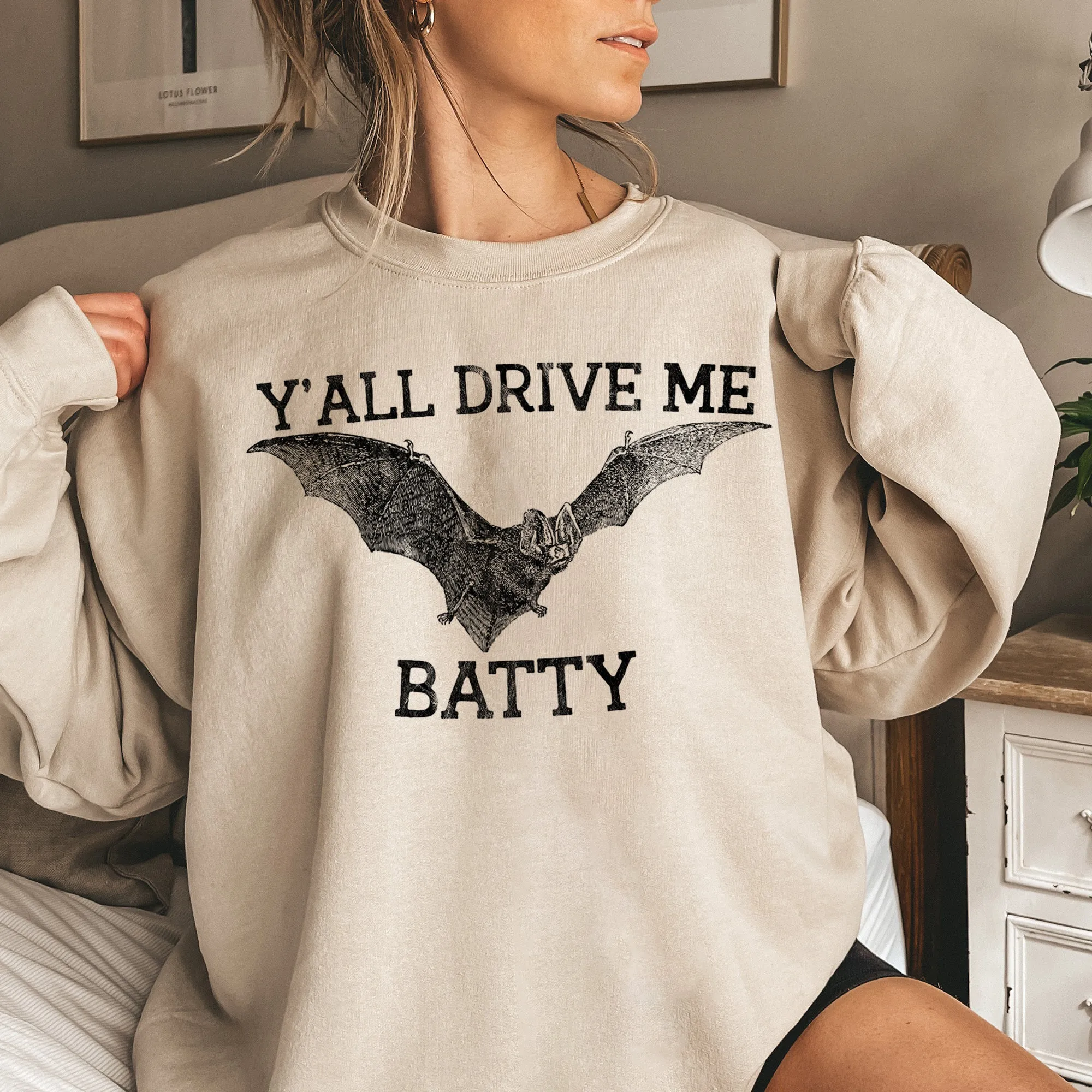 Y'all Drive Me Batty Halloween Sweatshirt sold by Refinery Number One