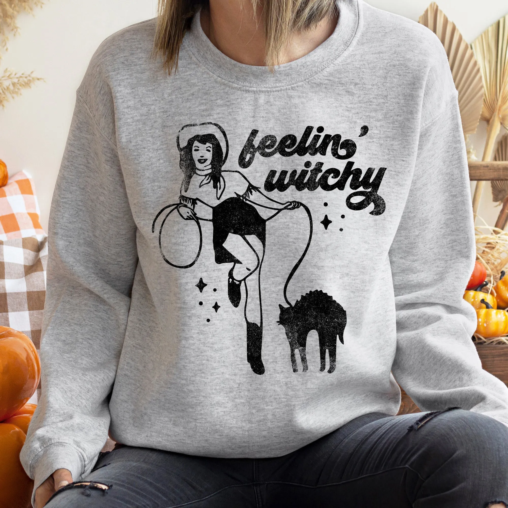 Feeling Witchy Halloween Sweatshirt sold by Refinery Number One product image thumbnail 2