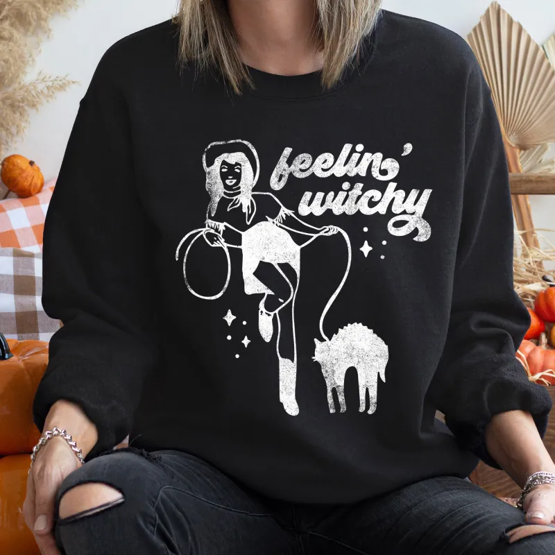 Feeling Witchy Vintage Halloween Sweatshirt sold by Refinery Number One