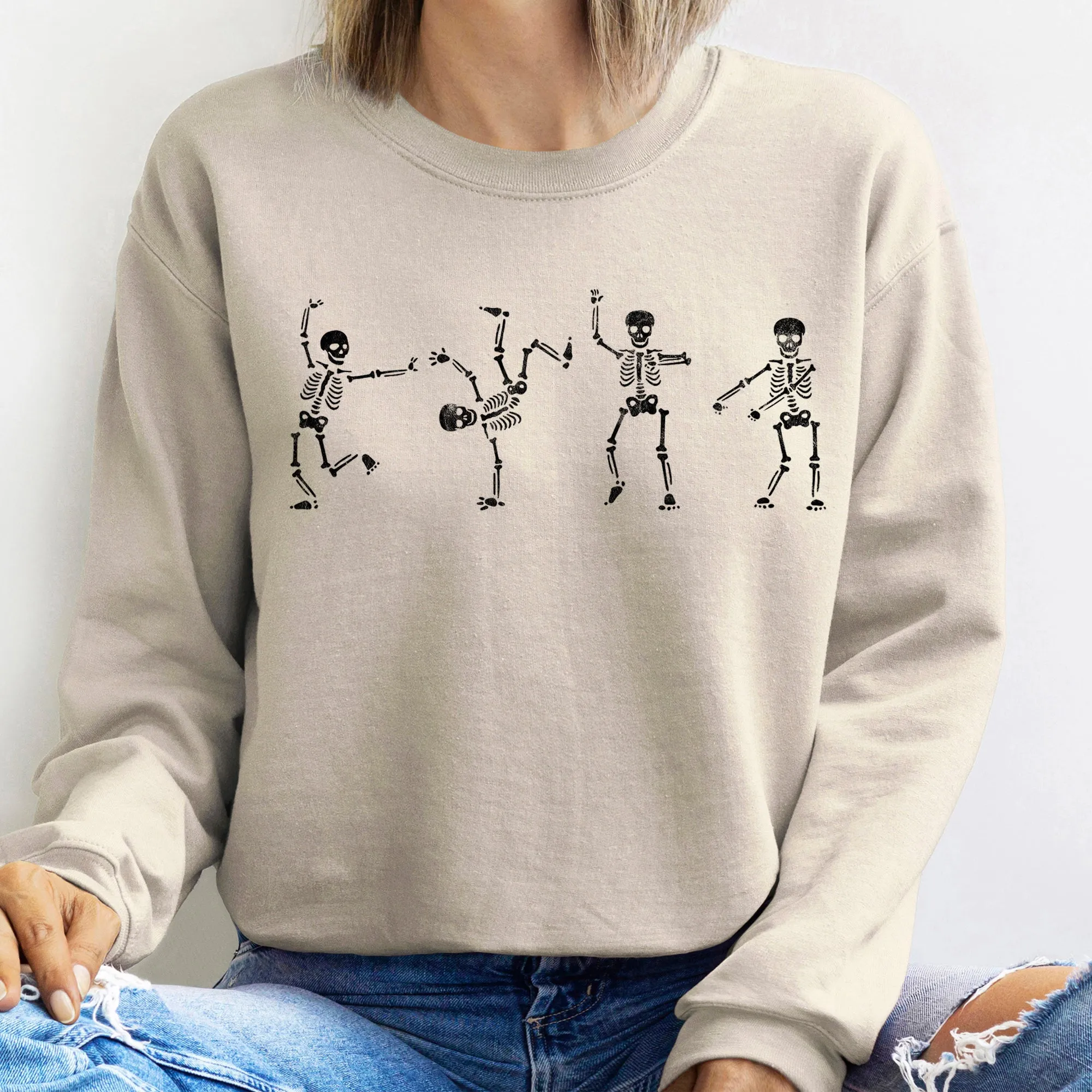 Flossing Skeletons Halloween Sweatshirt sold by Refinery Number One product image thumbnail 4