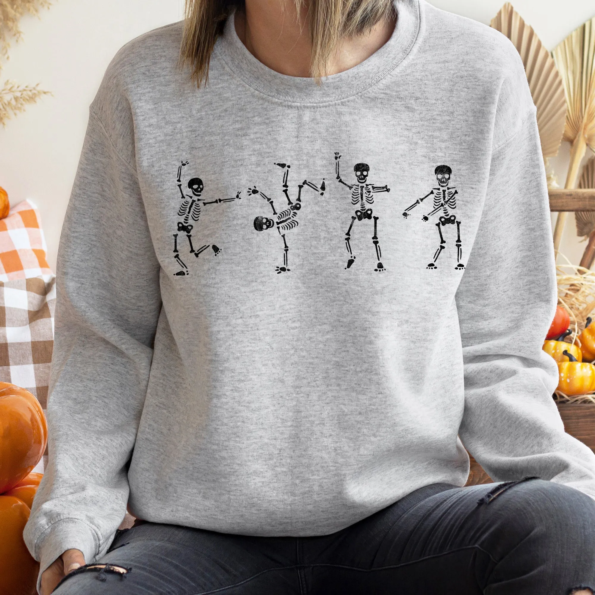 Flossing Skeletons Halloween Sweatshirt sold by Refinery Number One product image thumbnail 2