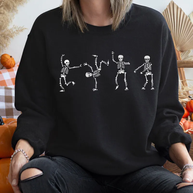 Flossing Skeletons Vintage Halloween Sweatshirt sold by Refinery Number One