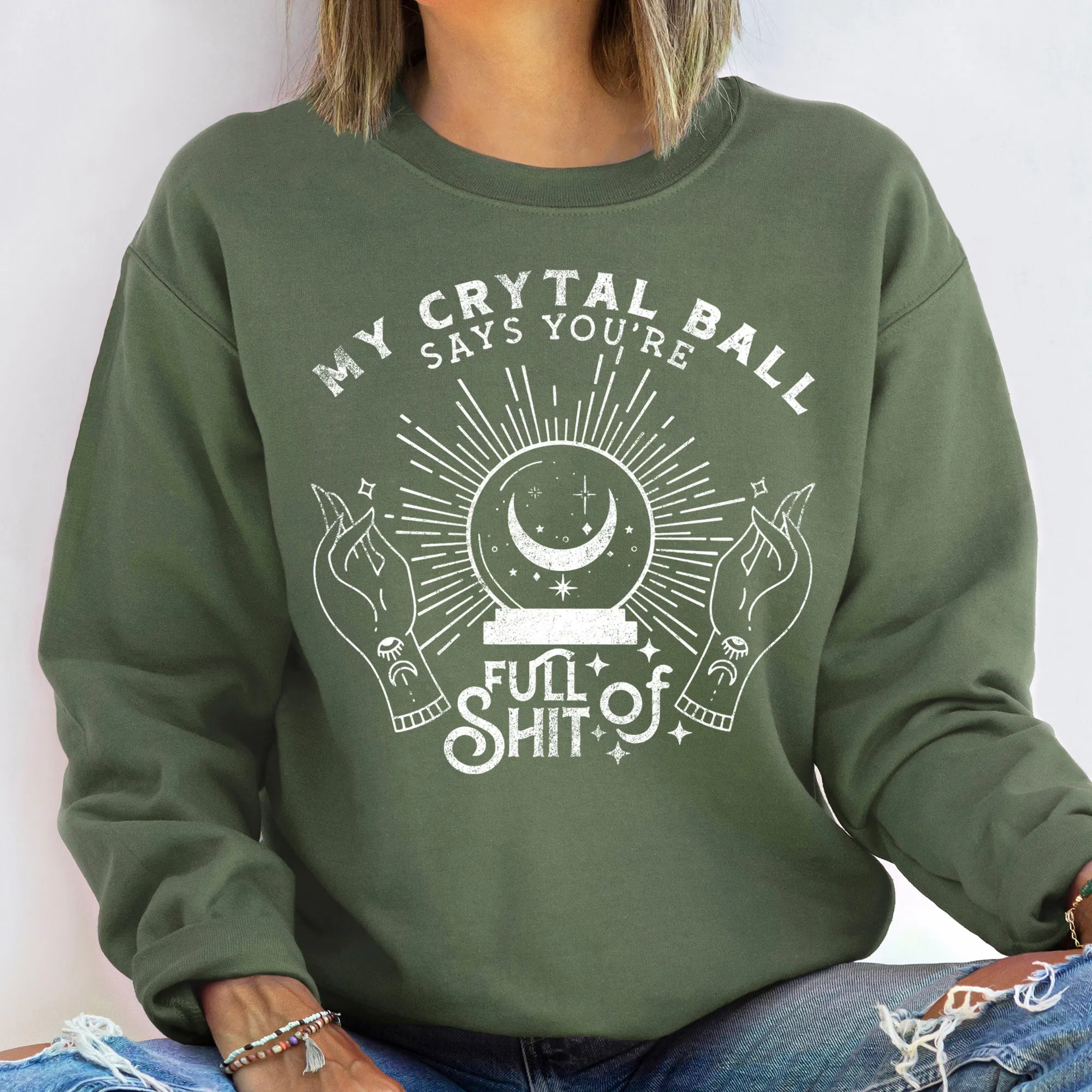 My Crystal Ball Vintage Halloween Sweatshirt sold by Refinery Number One product image thumbnail 2