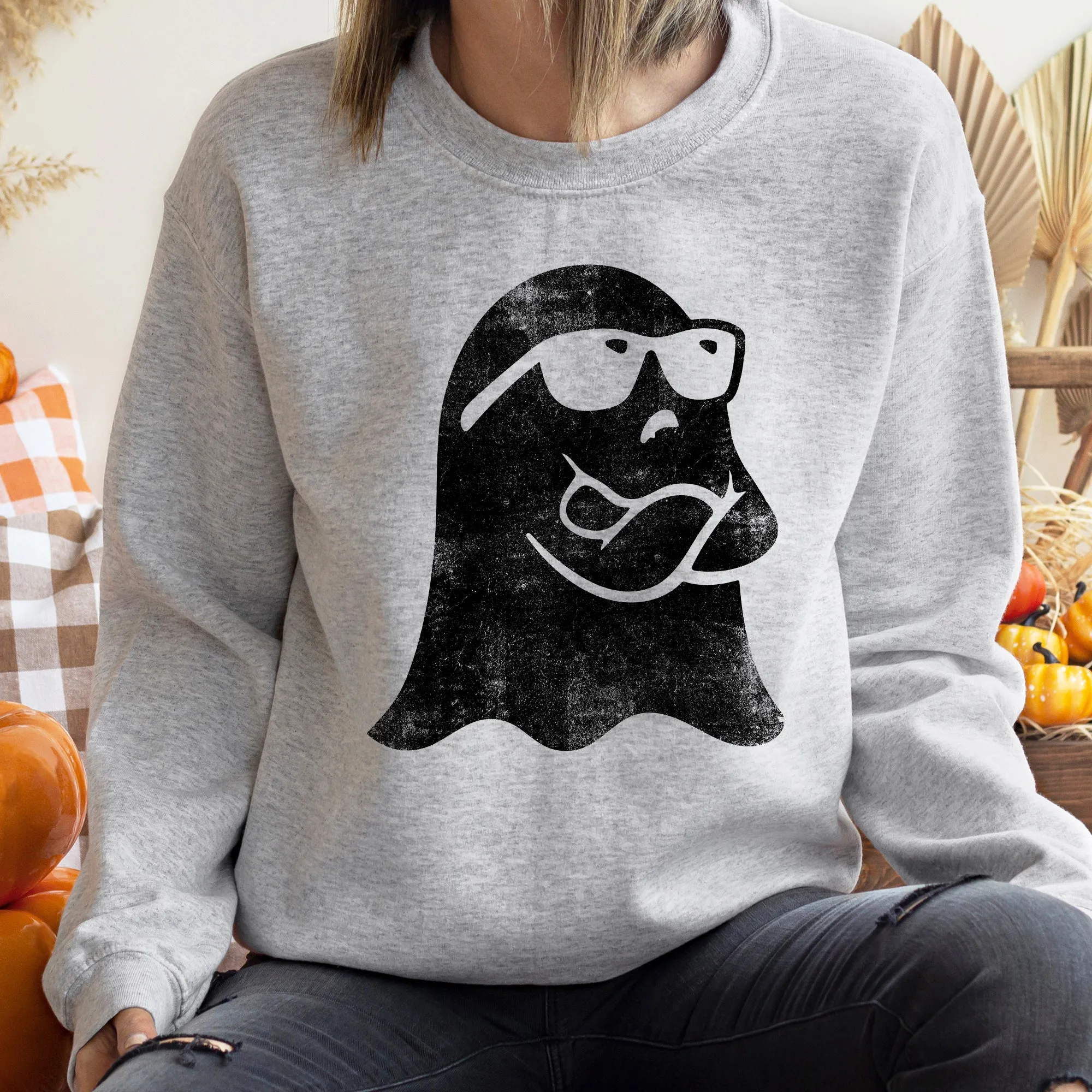Ghost Arms Crossed Halloween Sweatshirt sold by Refinery Number One product image thumbnail 2
