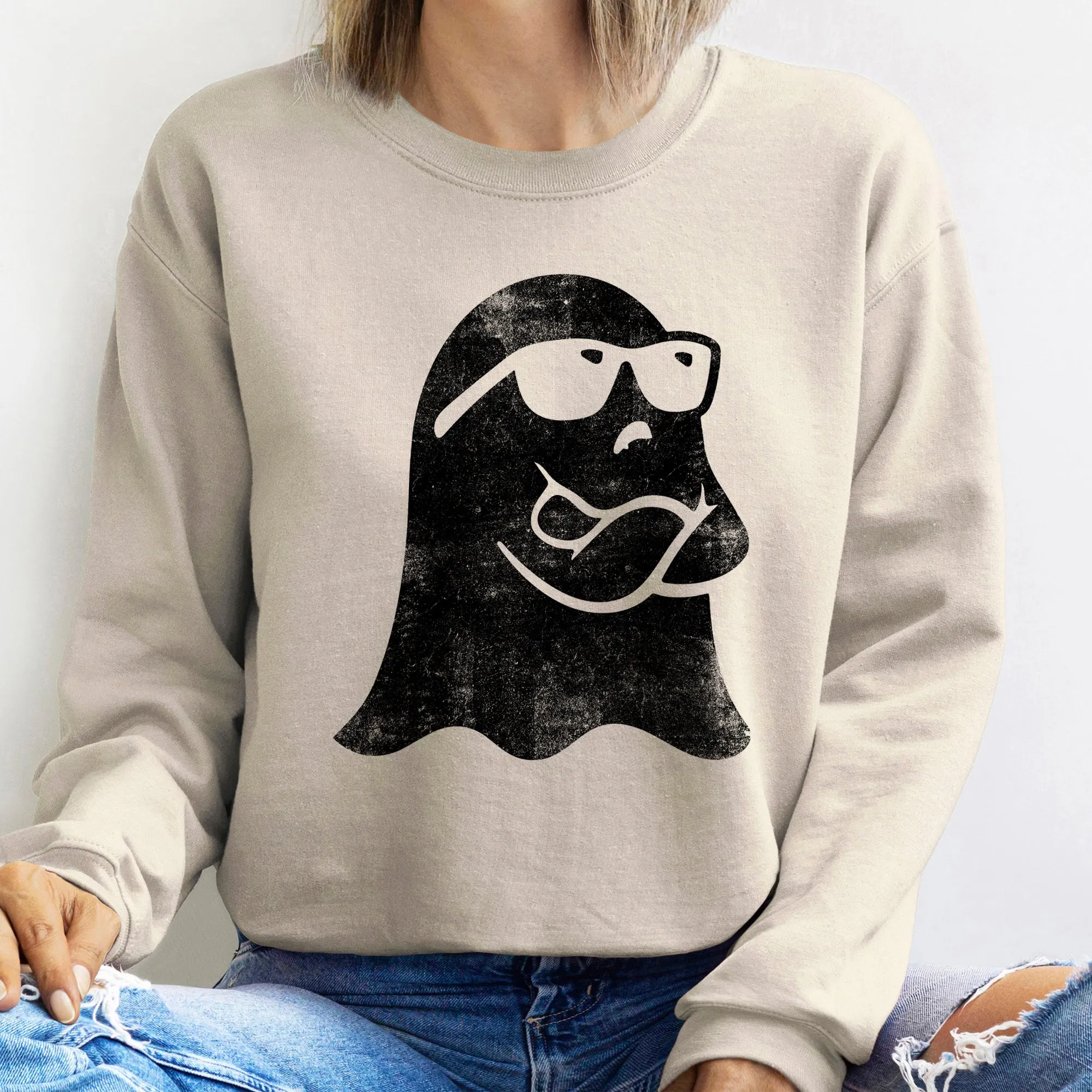 Ghost Arms Crossed Halloween Sweatshirt sold by Refinery Number One product image thumbnail 4
