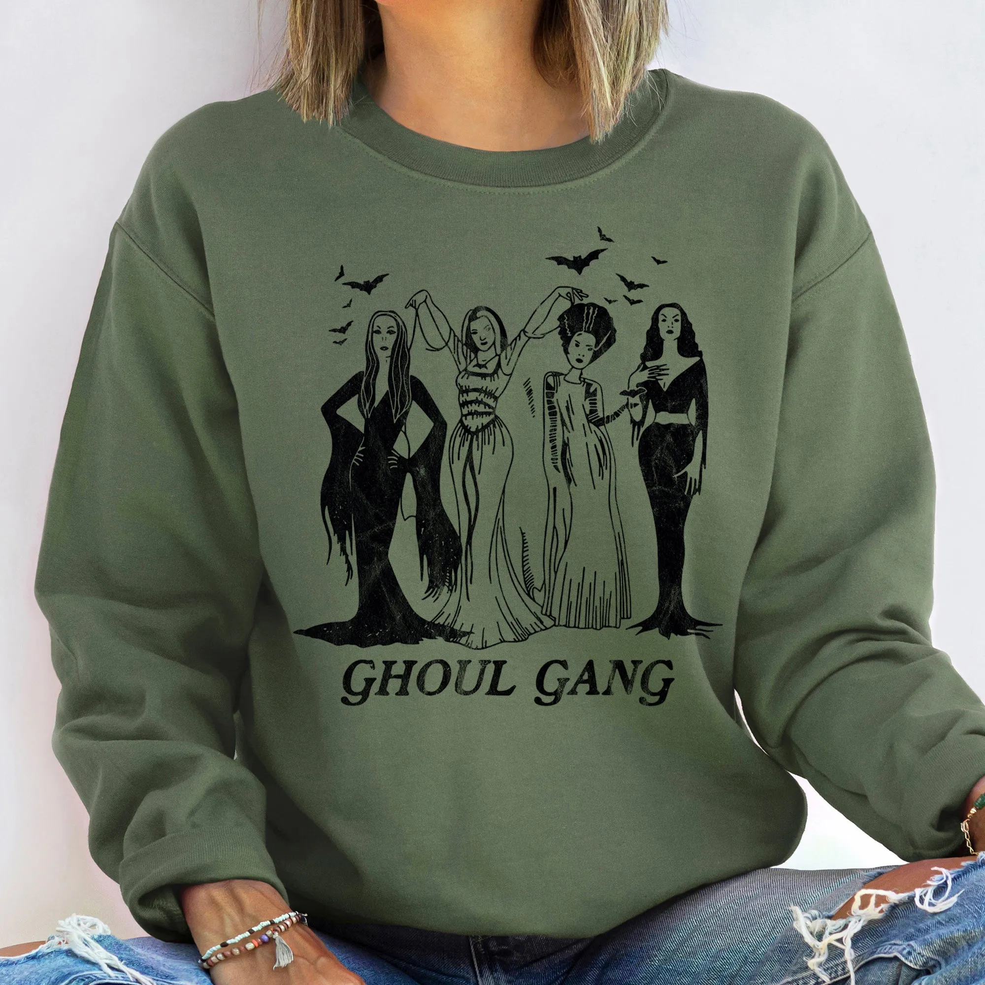 Ghoul Gang Halloween Sweatshirt sold by Refinery Number One product image thumbnail 3